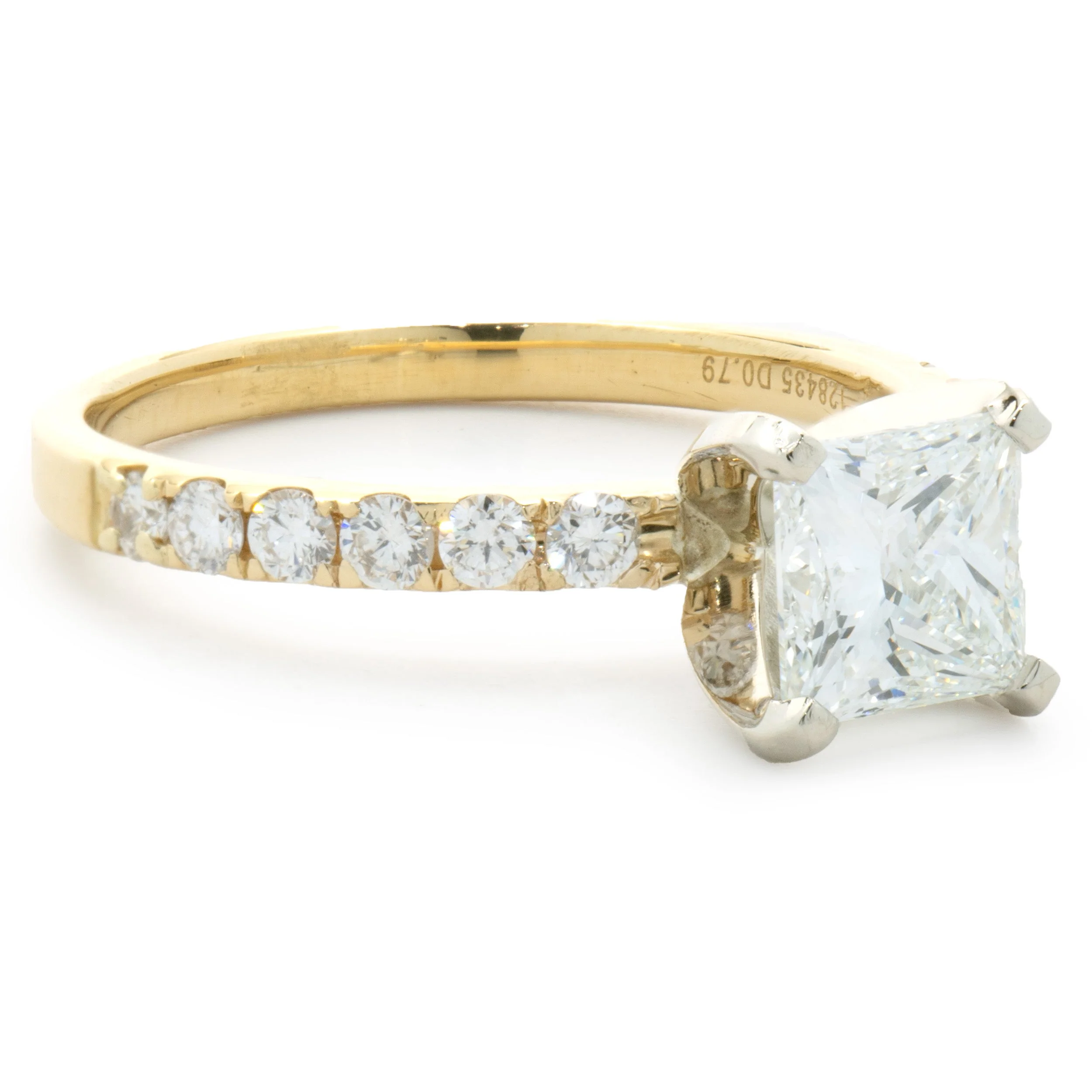14 Karat Yellow Gold Princess Cut Diamond Engagement Ring - Image 2