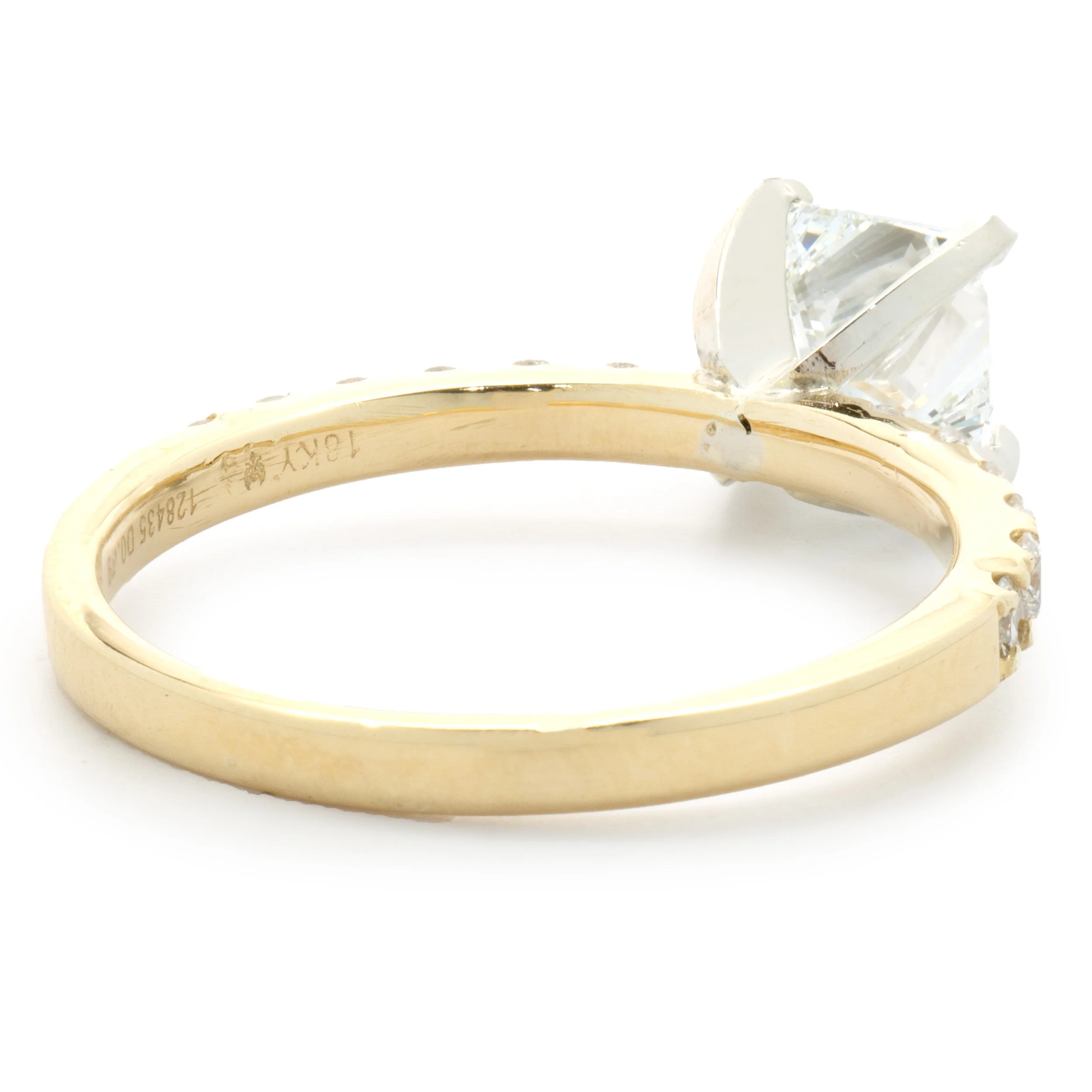 14 Karat Yellow Gold Princess Cut Diamond Engagement Ring - Image 3