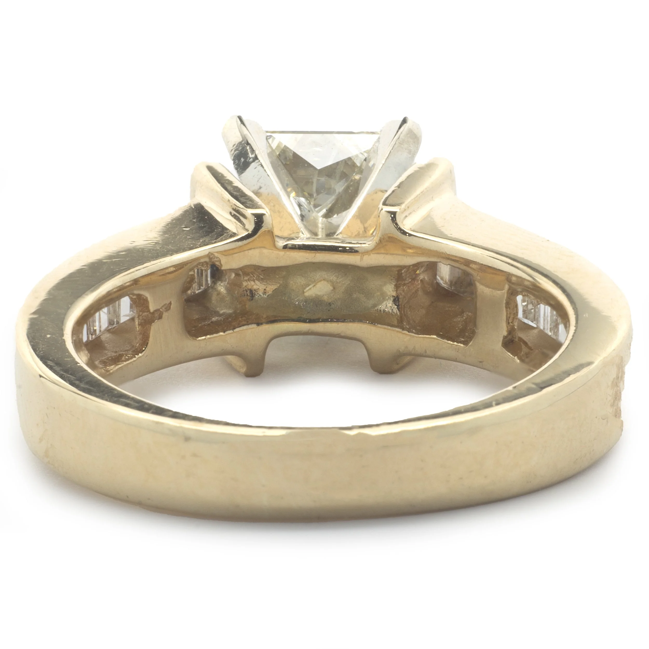 14 Karat Yellow Gold Princess Cut Diamond Engagement Ring - Image 4