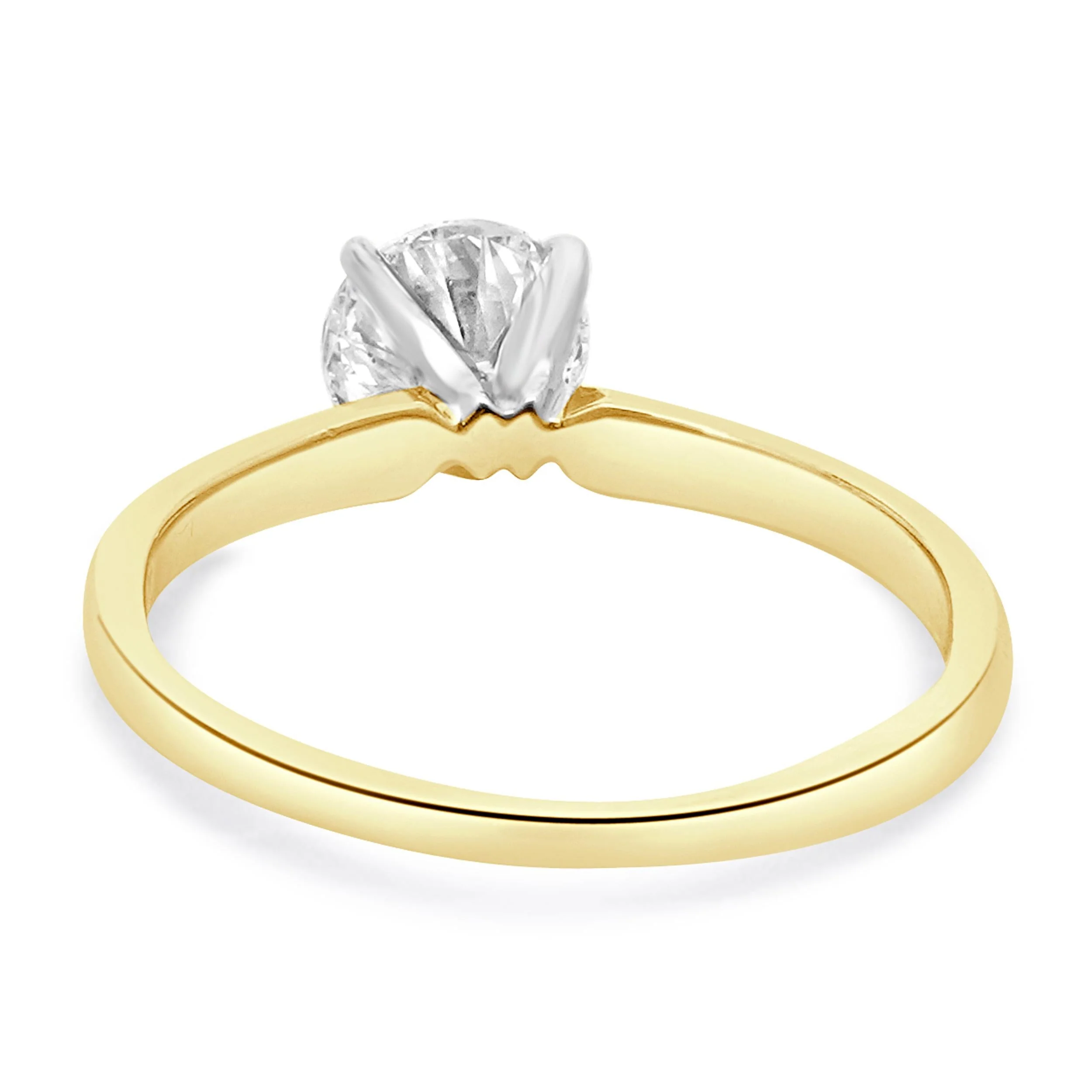14 Karat Yellow Gold Round Diamond Solitaire Engagement Ring - Image 4