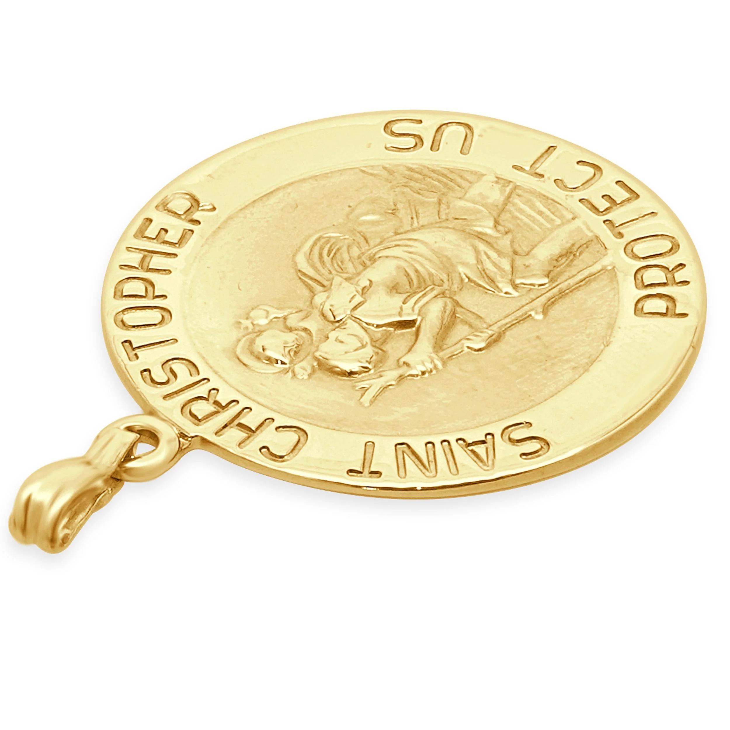 14 Karat Yellow Gold Saint Christopher Medal Pendant - Image 2