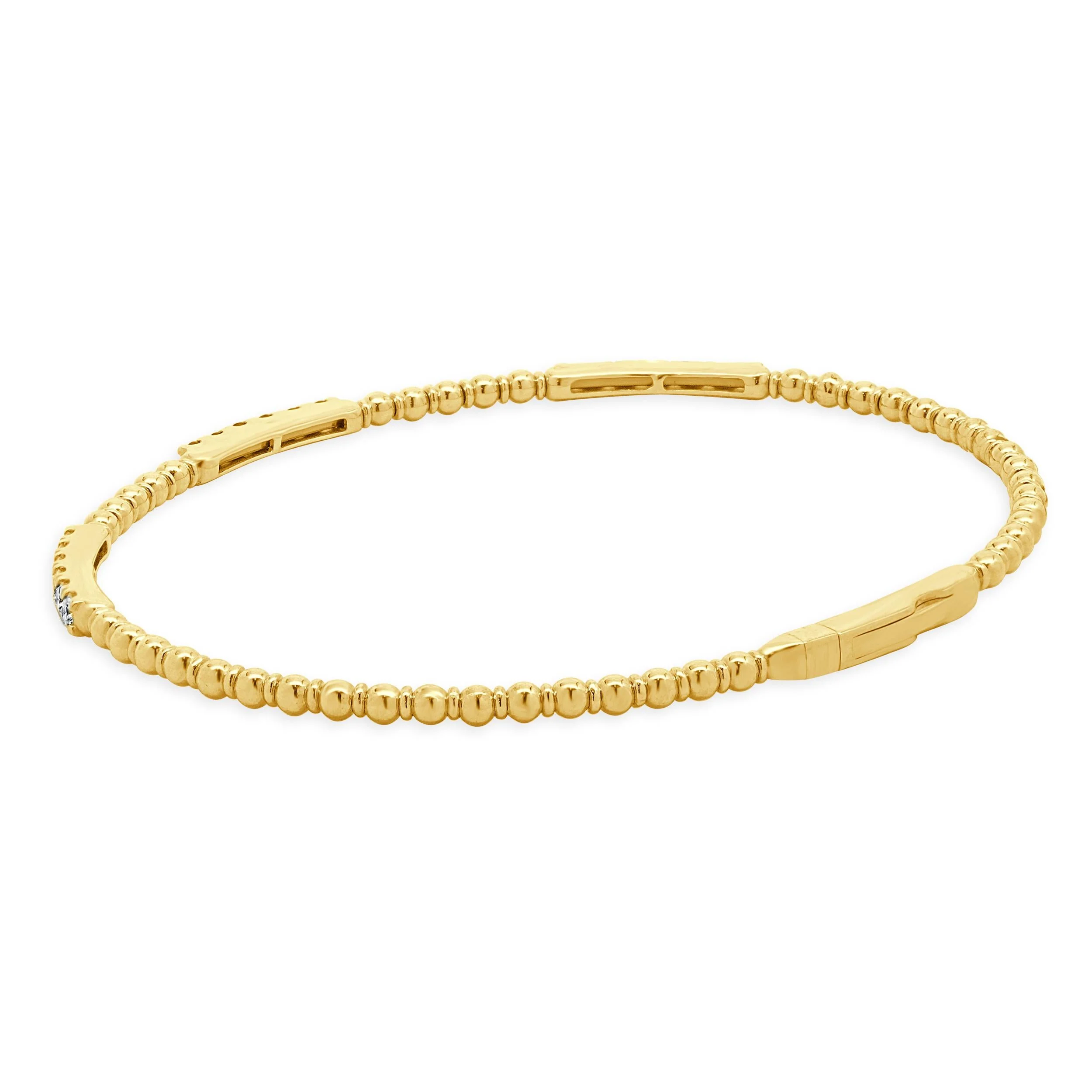 14 Karat Yellow Gold Sapphire and Diamond Bangle Bracelet - Image 3