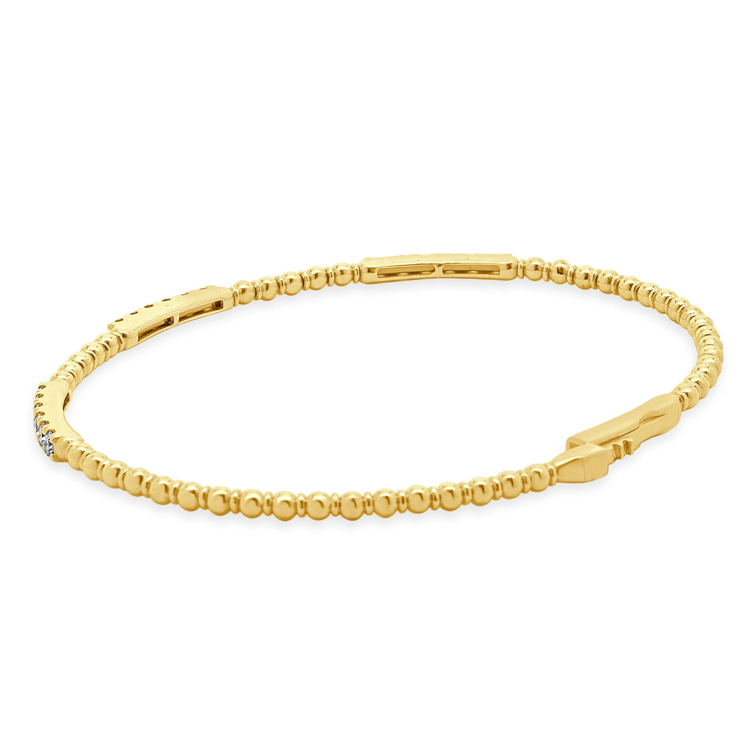 14 Karat Yellow Gold Sapphire and Diamond Bangle Bracelet - Image 4