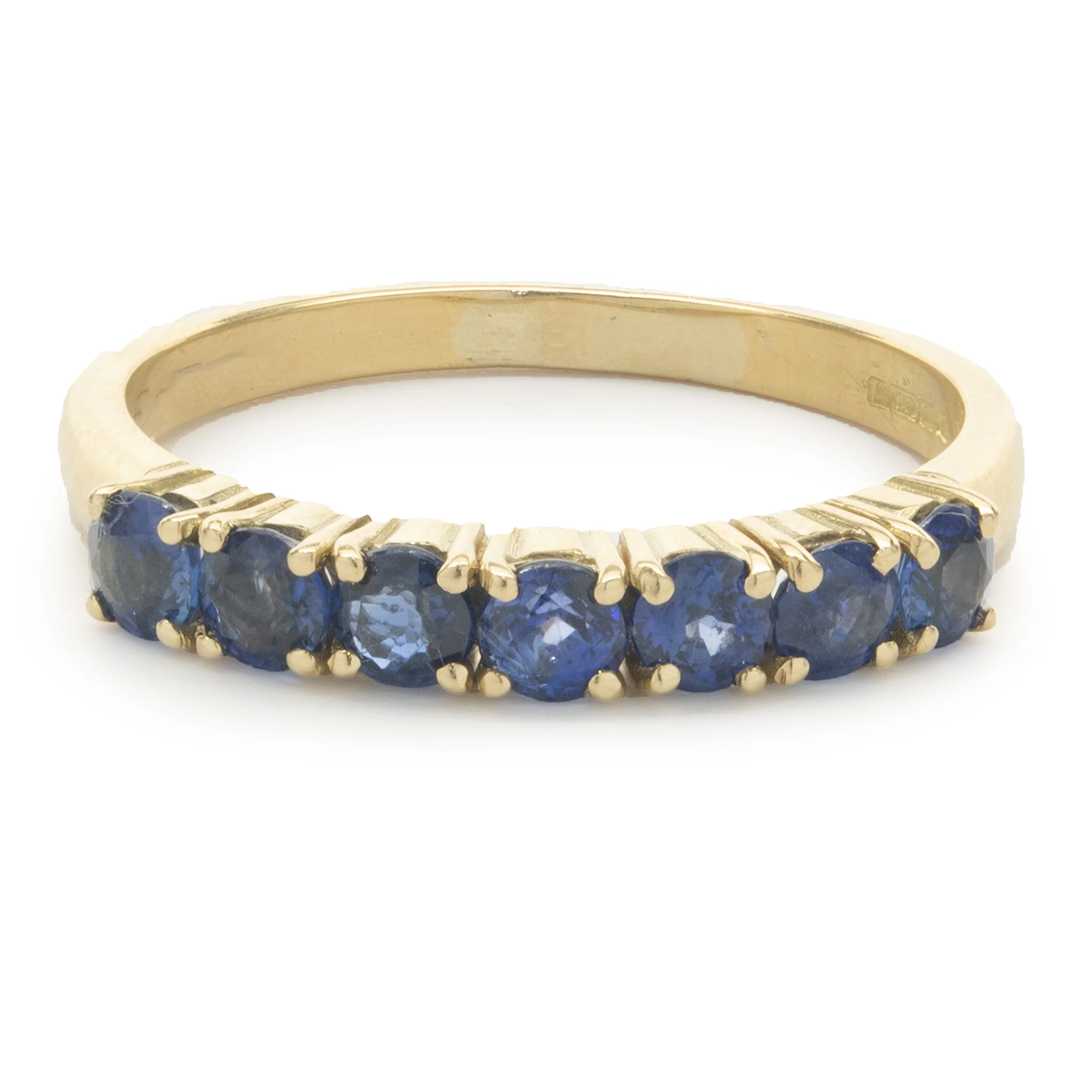 14 Karat Yellow Gold Sapphire Band
