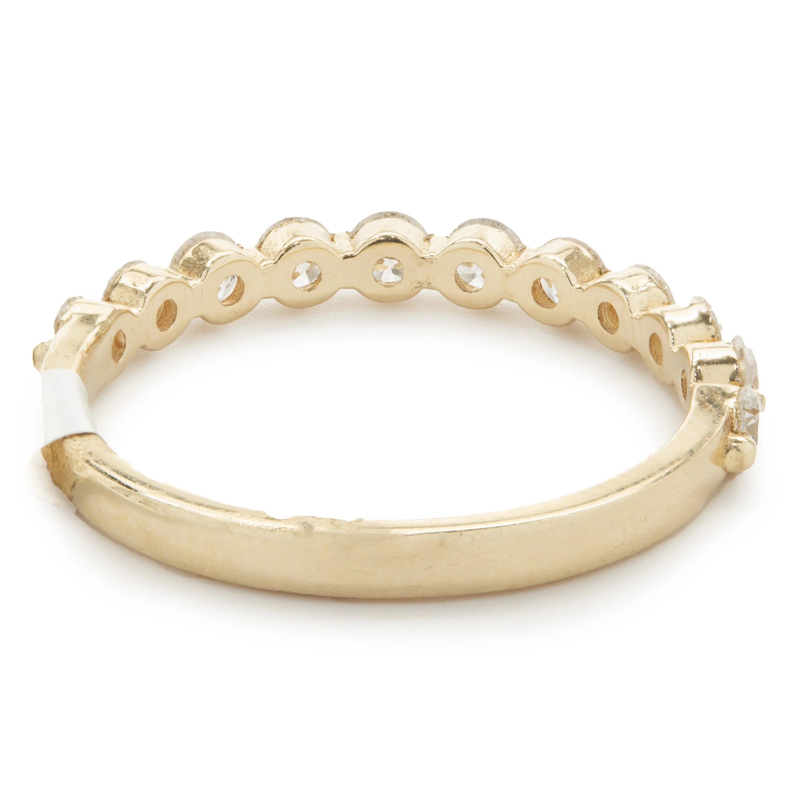 14 Karat Yellow Gold Shared Prong Diamond Band - Image 3