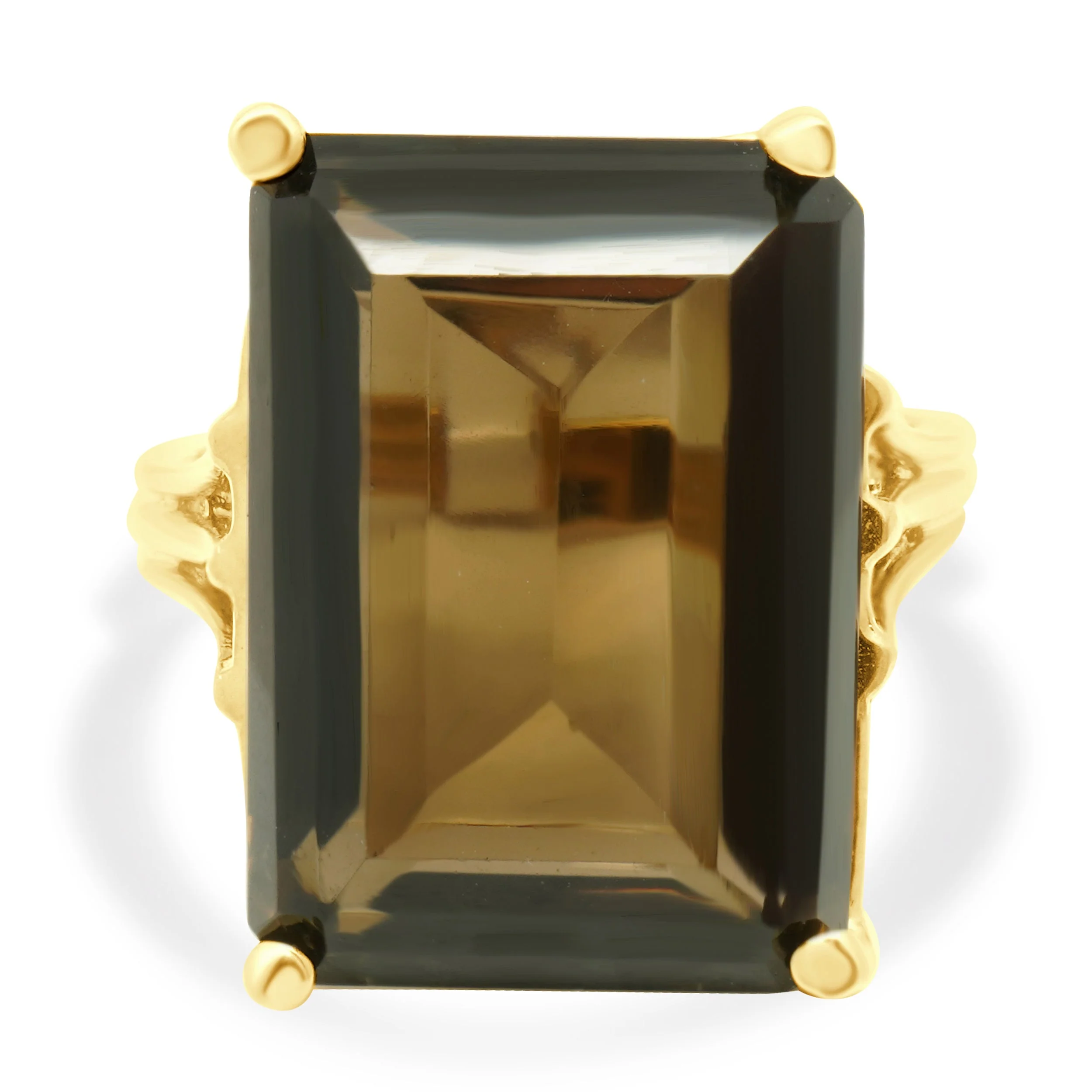 14 Karat Yellow Gold Smokey Quartz Ring