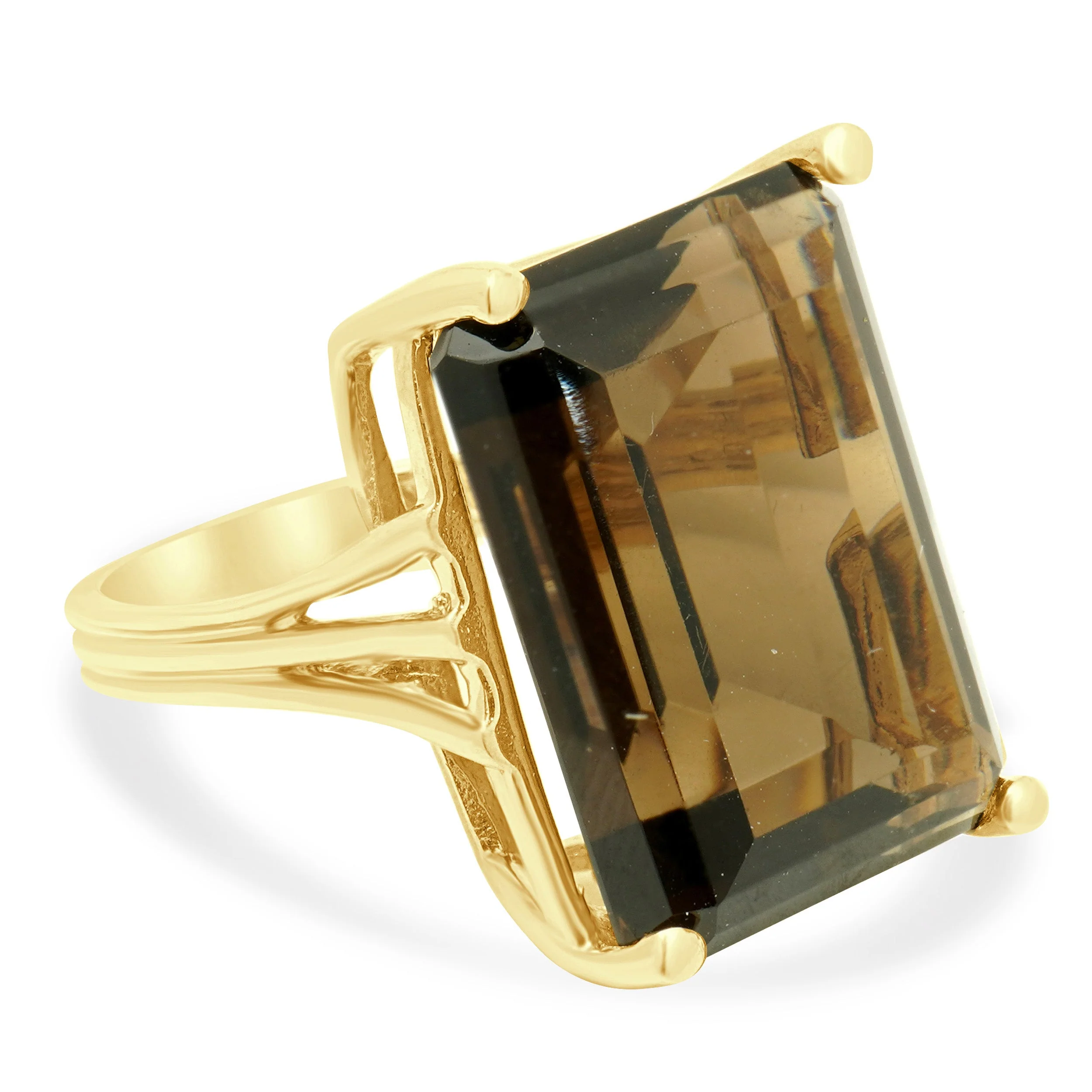 14 Karat Yellow Gold Smokey Quartz Ring - Image 2
