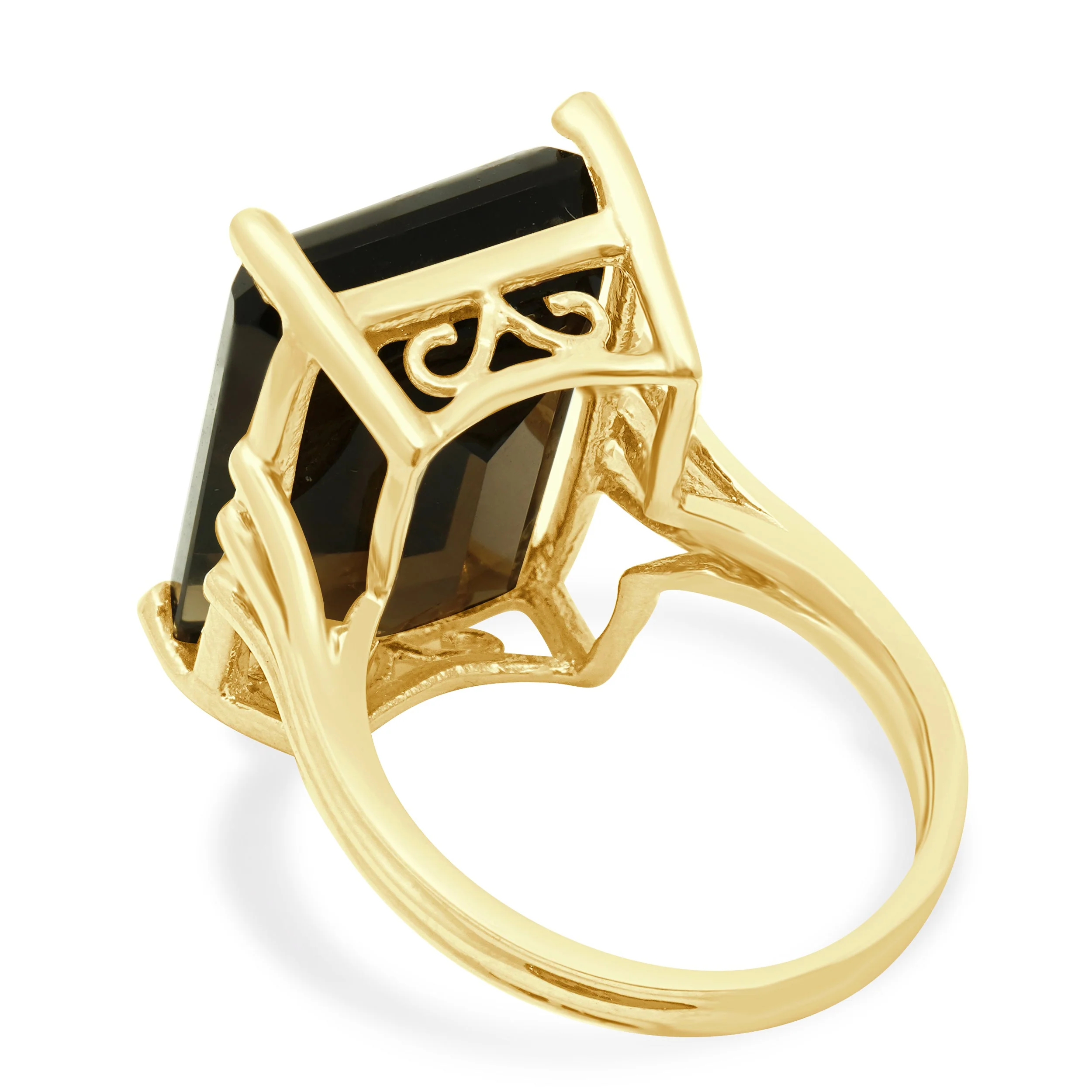 14 Karat Yellow Gold Smokey Quartz Ring - Image 4