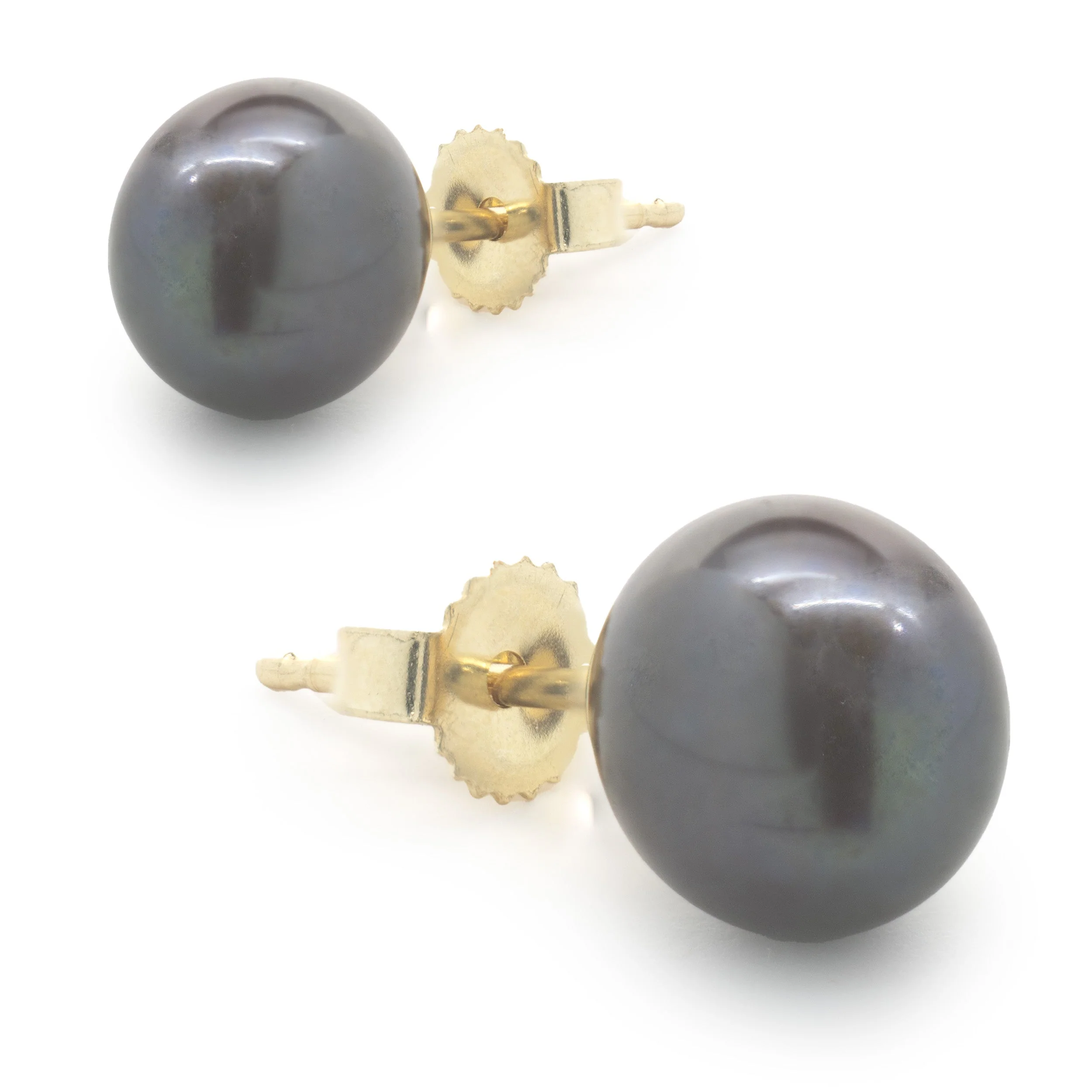 14 Karat Yellow Gold Tahitian Pearl Stud Earrings - Image 3