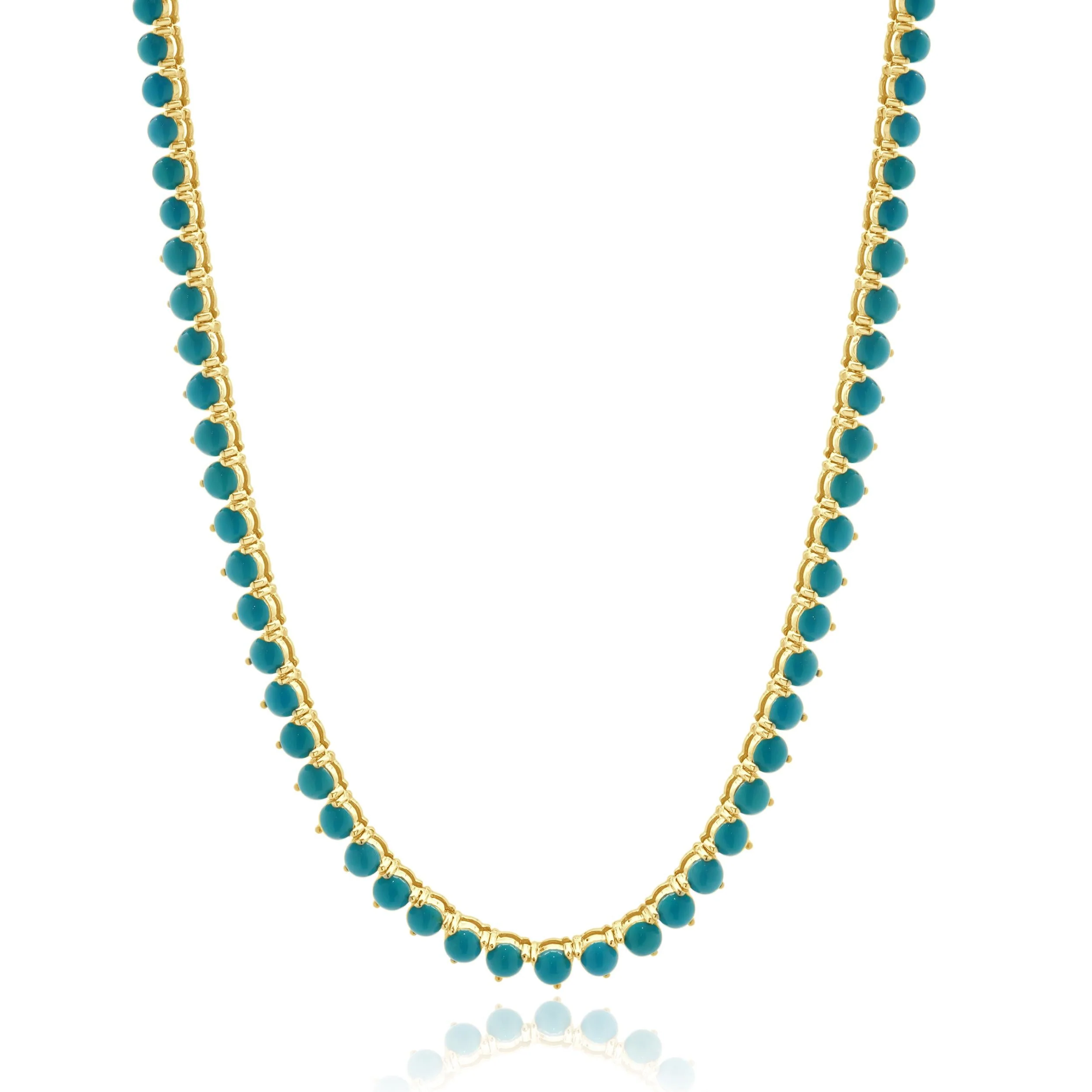 14 Karat Yellow Gold Turquoise Necklace