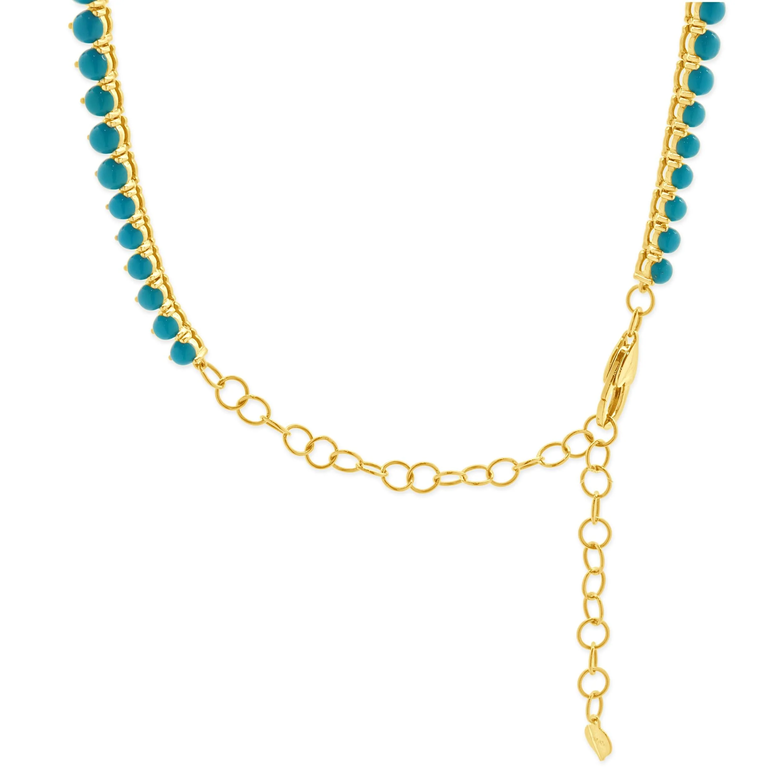 14 Karat Yellow Gold Turquoise Necklace - Image 3