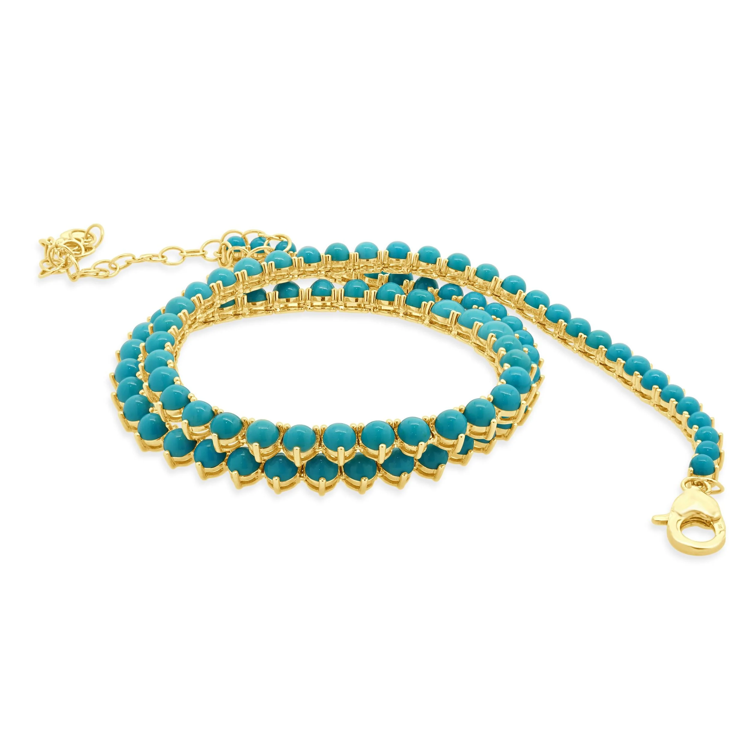 14 Karat Yellow Gold Turquoise Necklace - Image 4