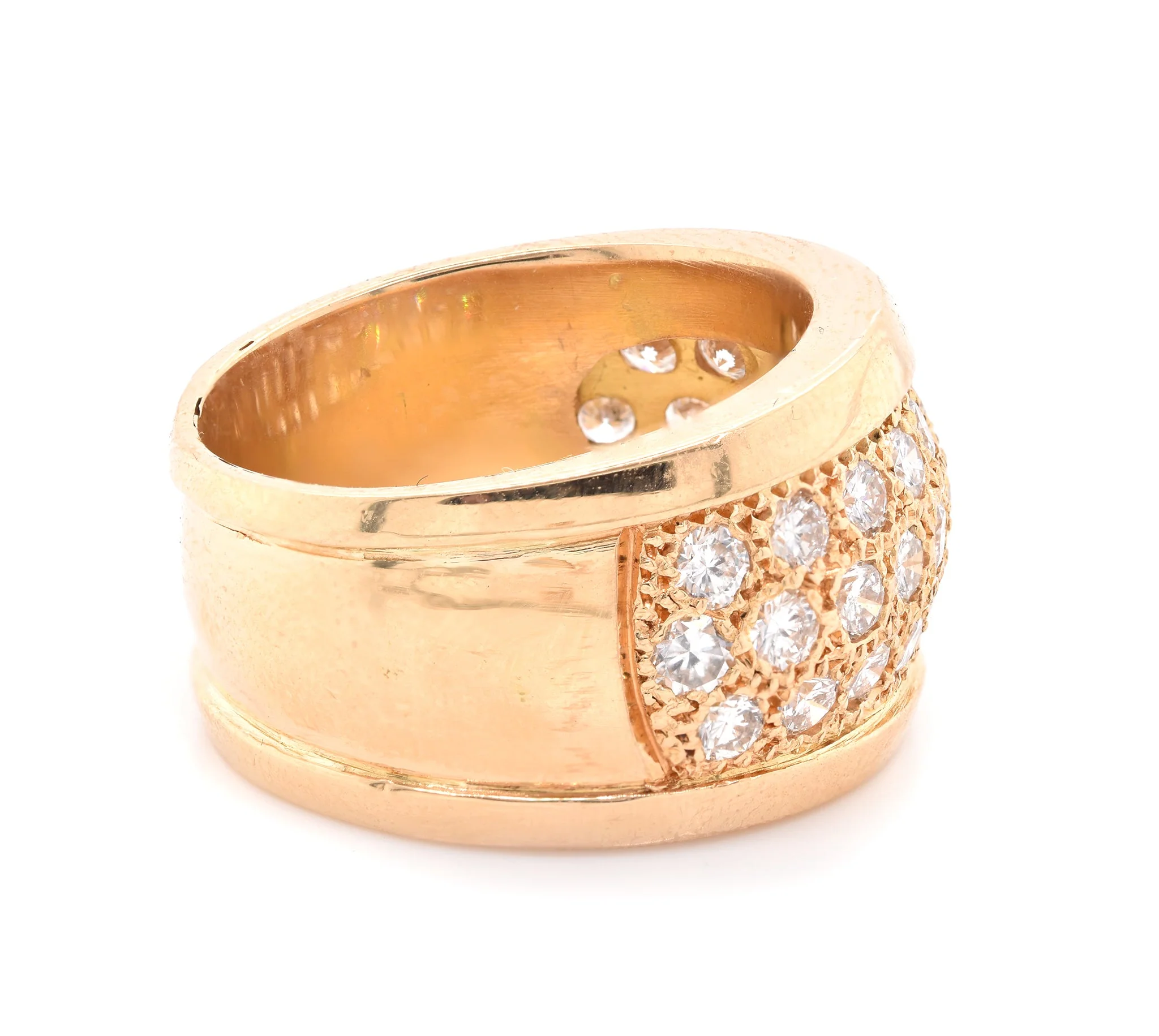 14 Karat Yellow Gold Wide Diamond Cigar Band - Image 2