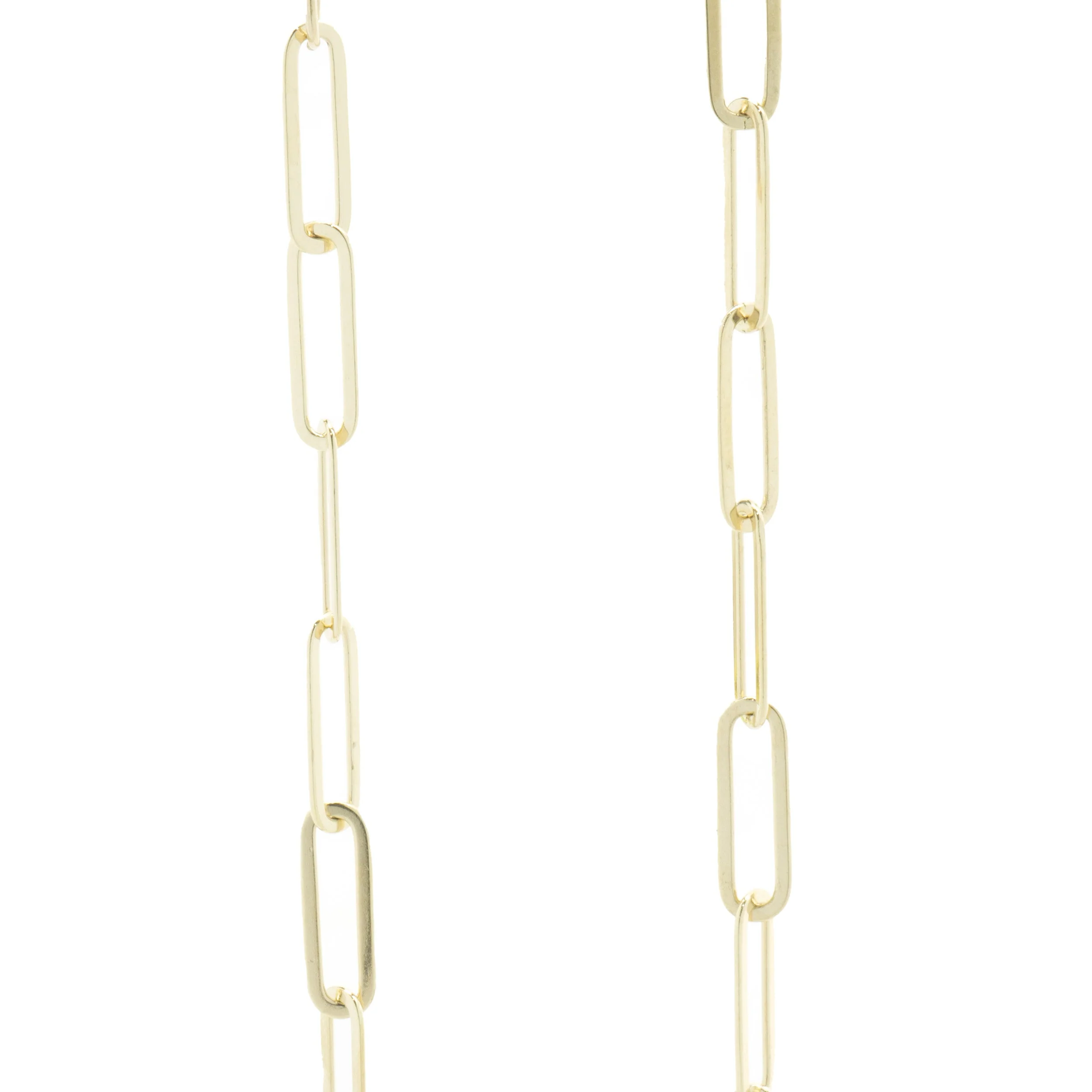 14 Karat Yellow & White Gold Paperclip Open Heart Station Necklace - Image 4