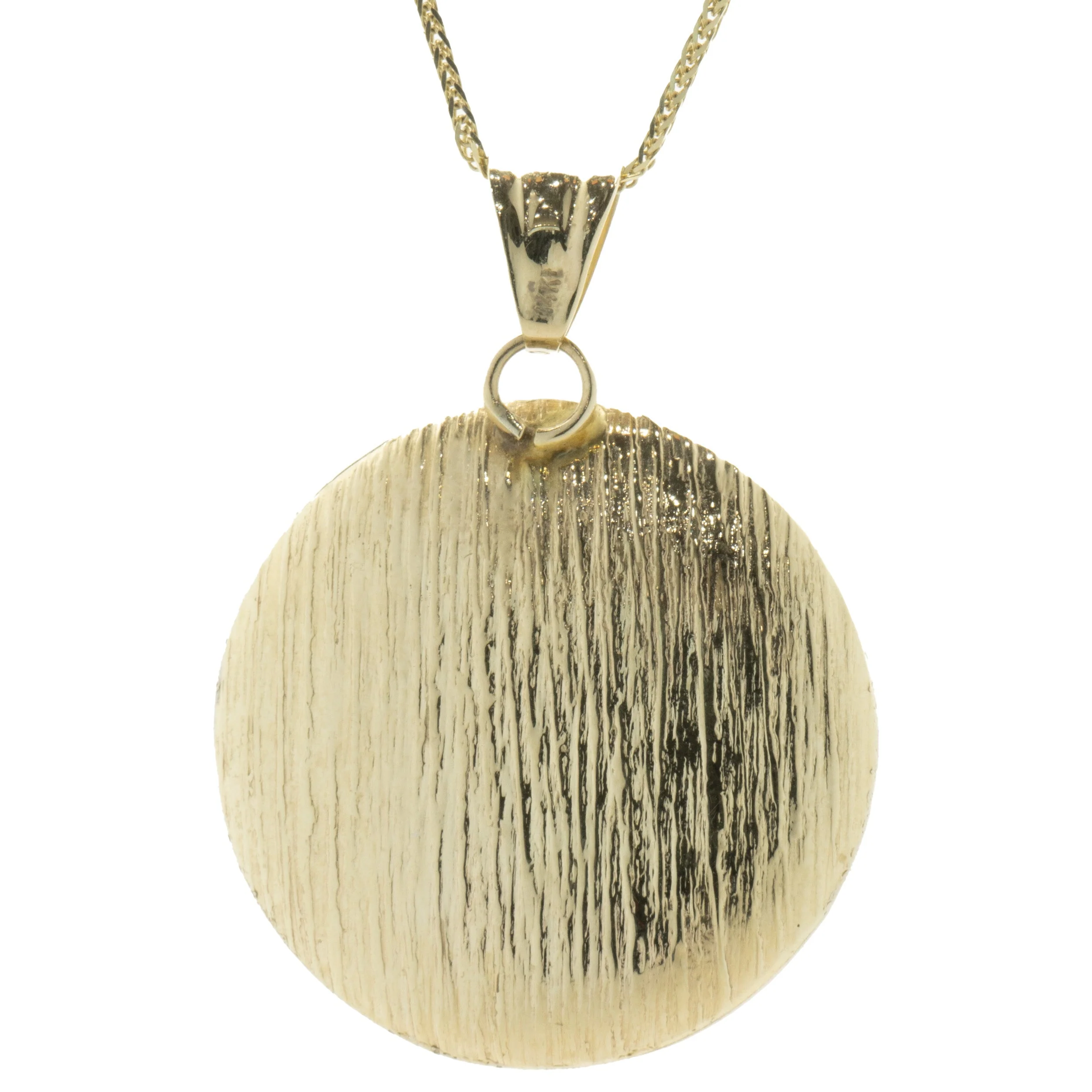 14 Karat Yellow & White Gold Snowflake Circle Necklace - Image 3