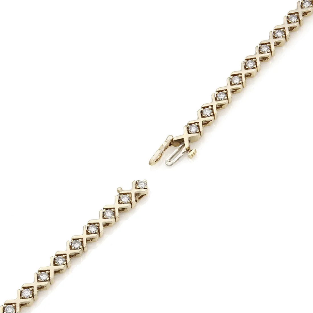 14K Yellow Gold Diamond X Bracelet - Image 2