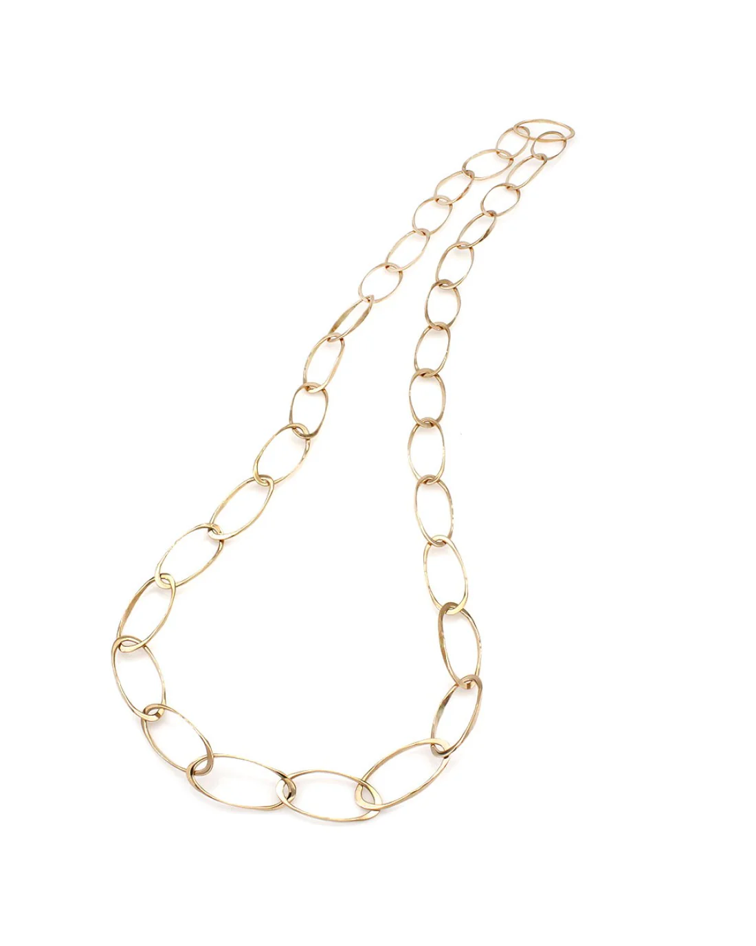 14K Flat Oval Link Necklace - Image 2