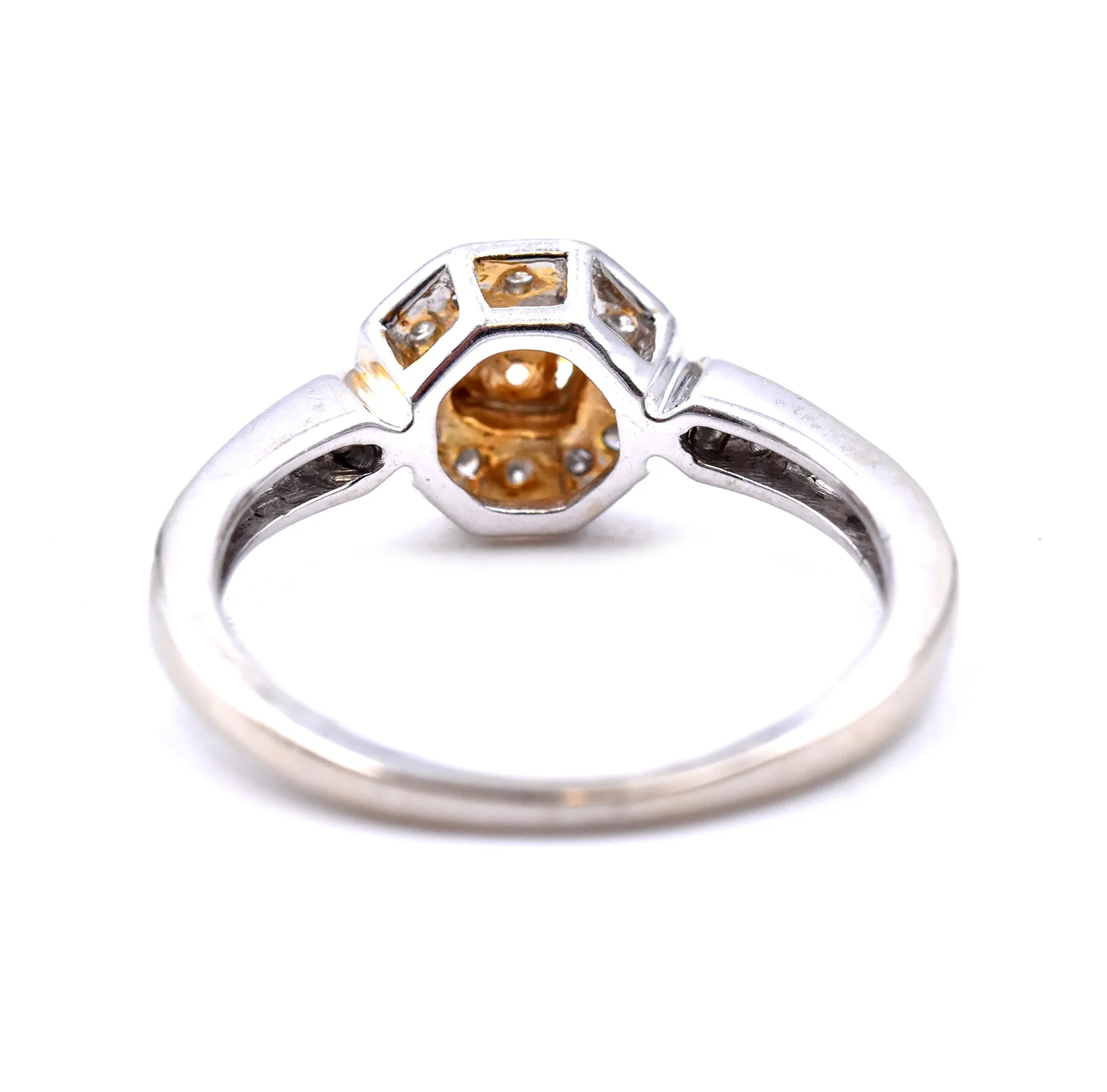 14k White Gold 0.30ct Yellow Princess Cut Diamond Engagement Ring - Image 3