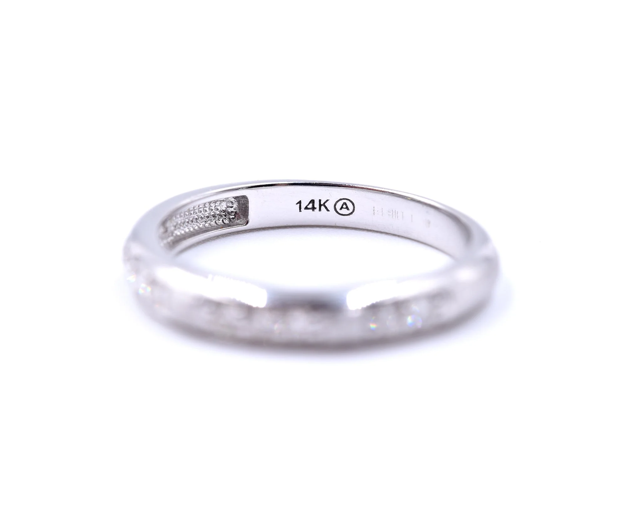 14k White Gold .24cttw Diamond Band - Image 3
