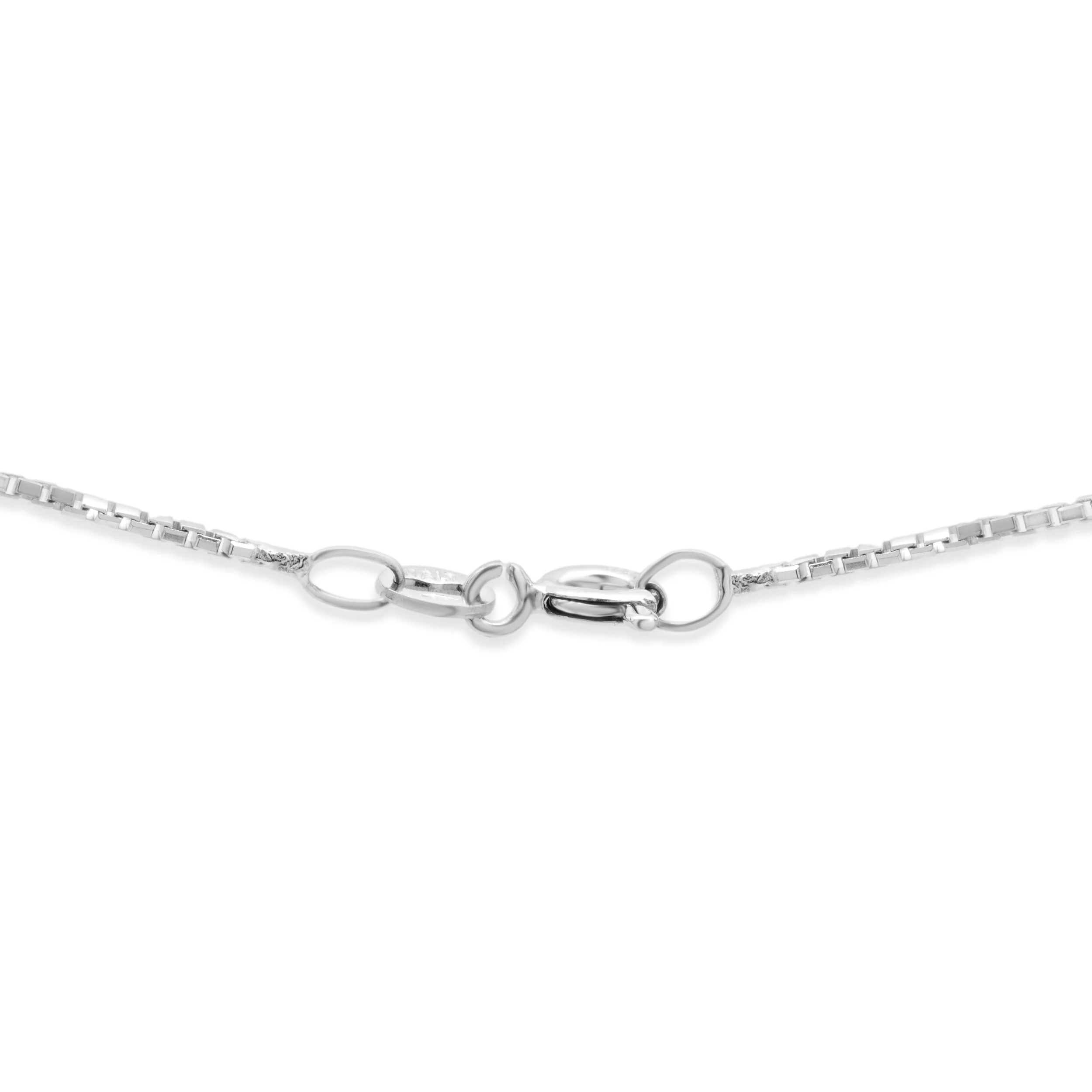 14K White Gold Bezel Set Round Brilliant Cut Diamond Solitaire Pendant Necklace 16.0" - Image 4