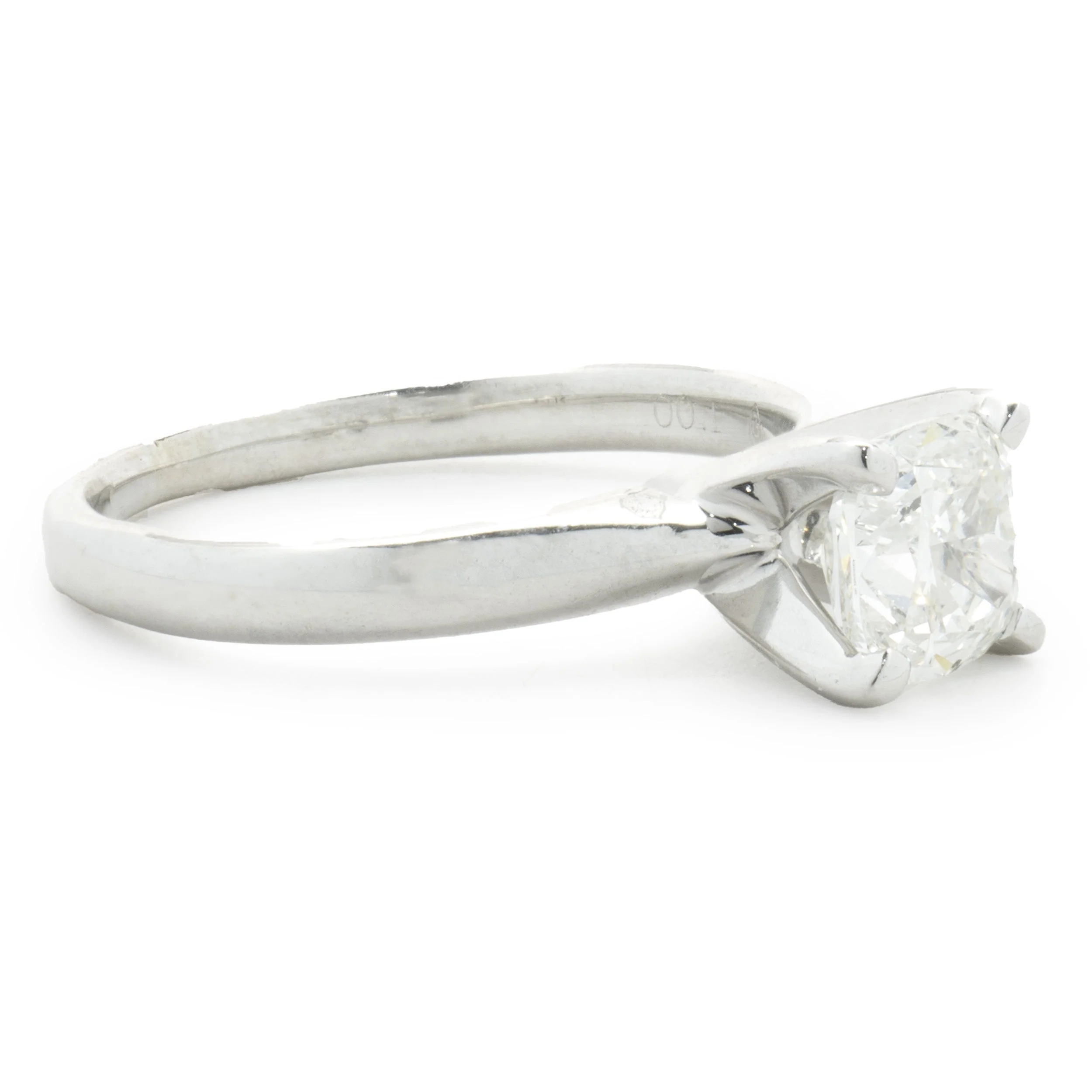 14k White Gold Cushion Cut Diamond Engagement Ring - Image 4