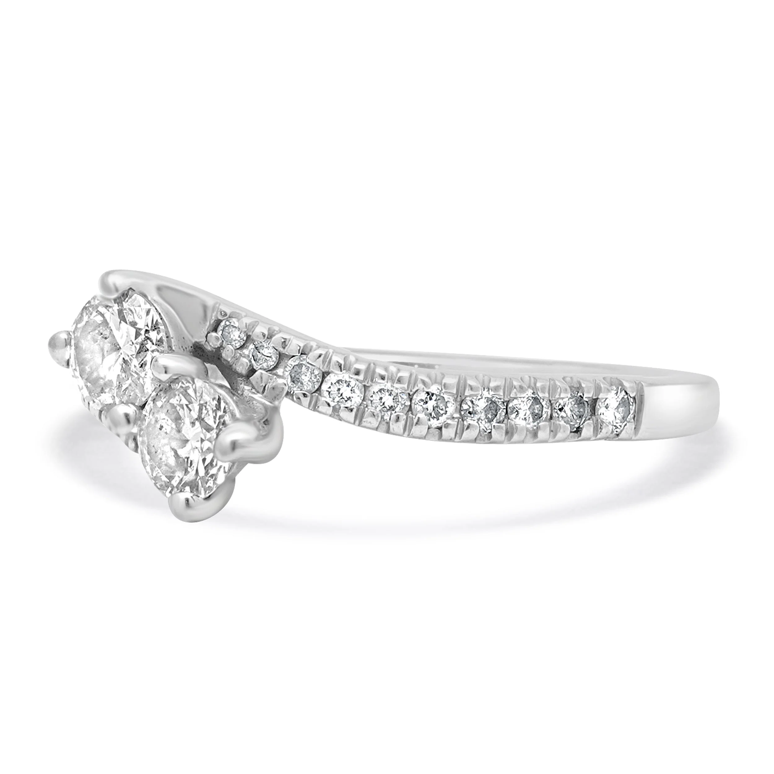 14K White Gold Diamond Engagement Ring - Image 2