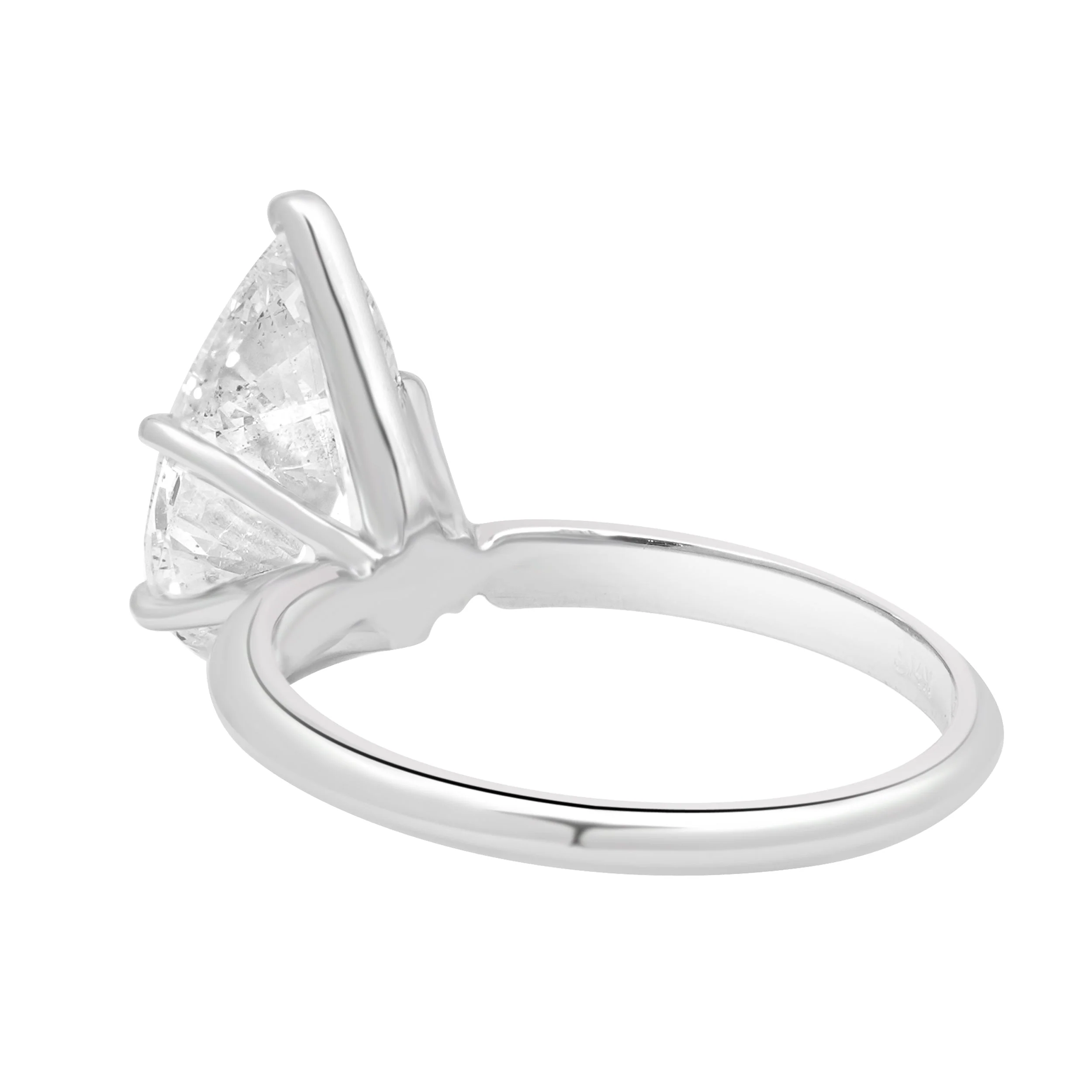 14K White Gold Pear Diamond Solitaire Engagement Ring - Image 3