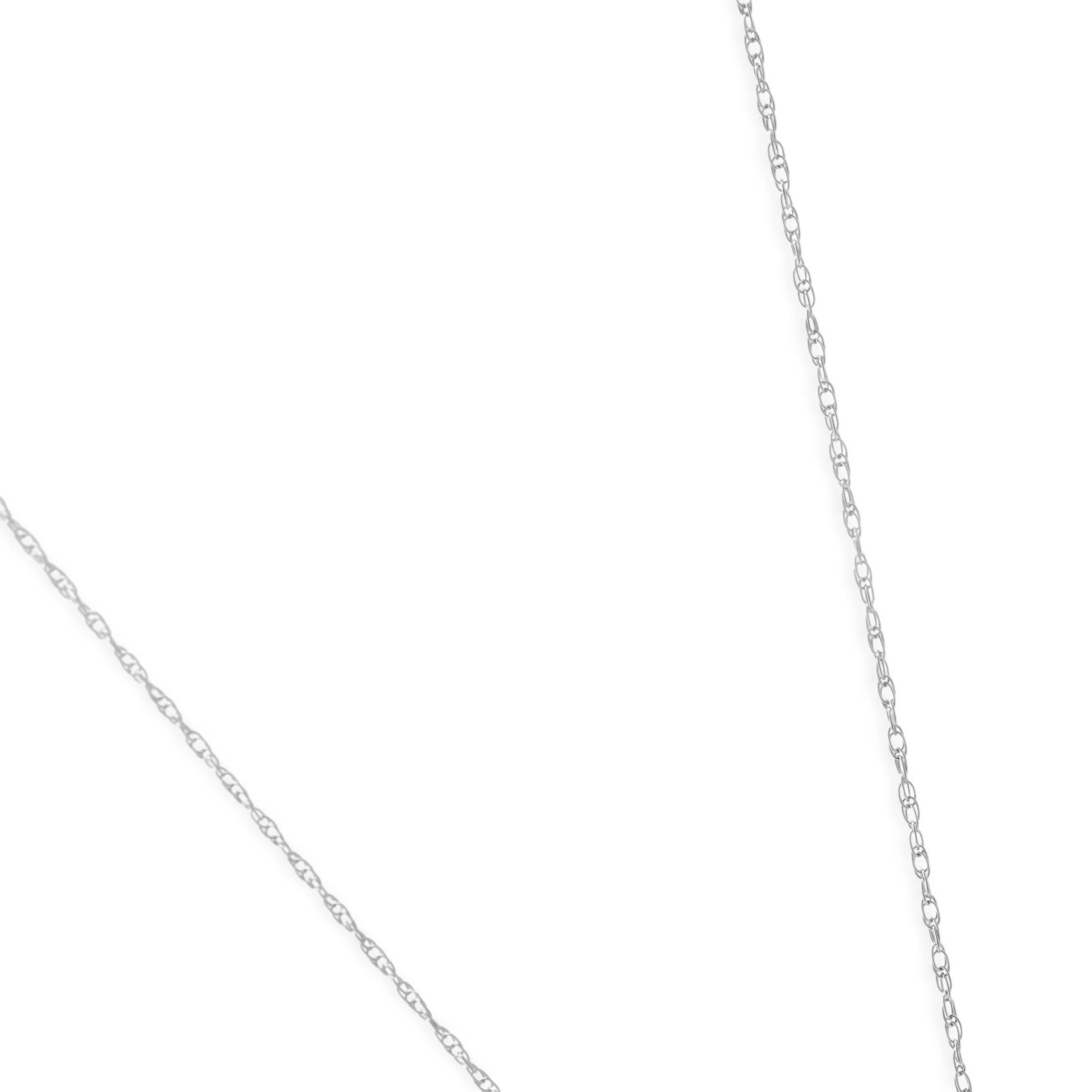 14K White Gold Round Diamond Open Heart Pendant Necklace 18.0" - Image 4