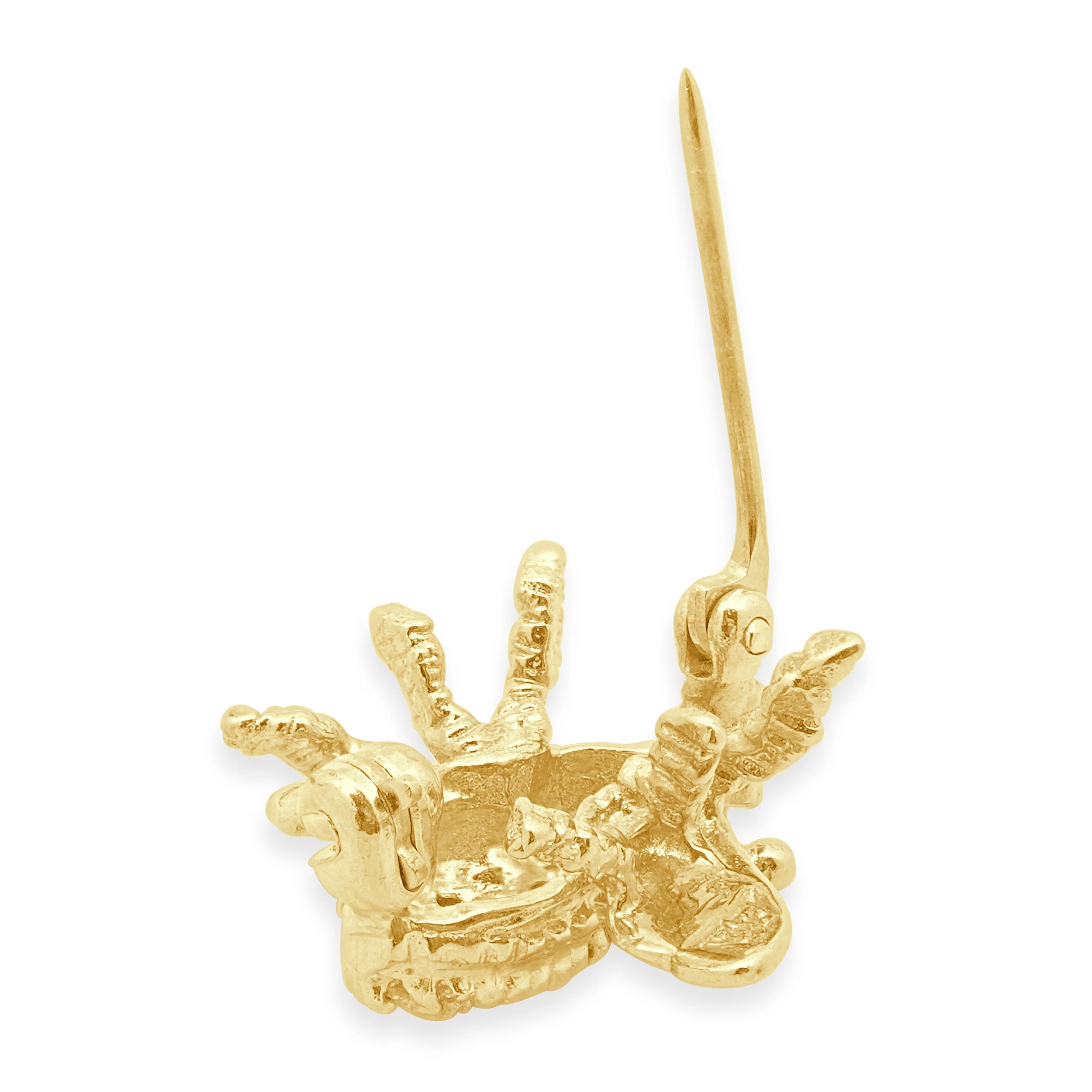 14K Yellow Gold and Pave Diamond Bee Pin - Image 4