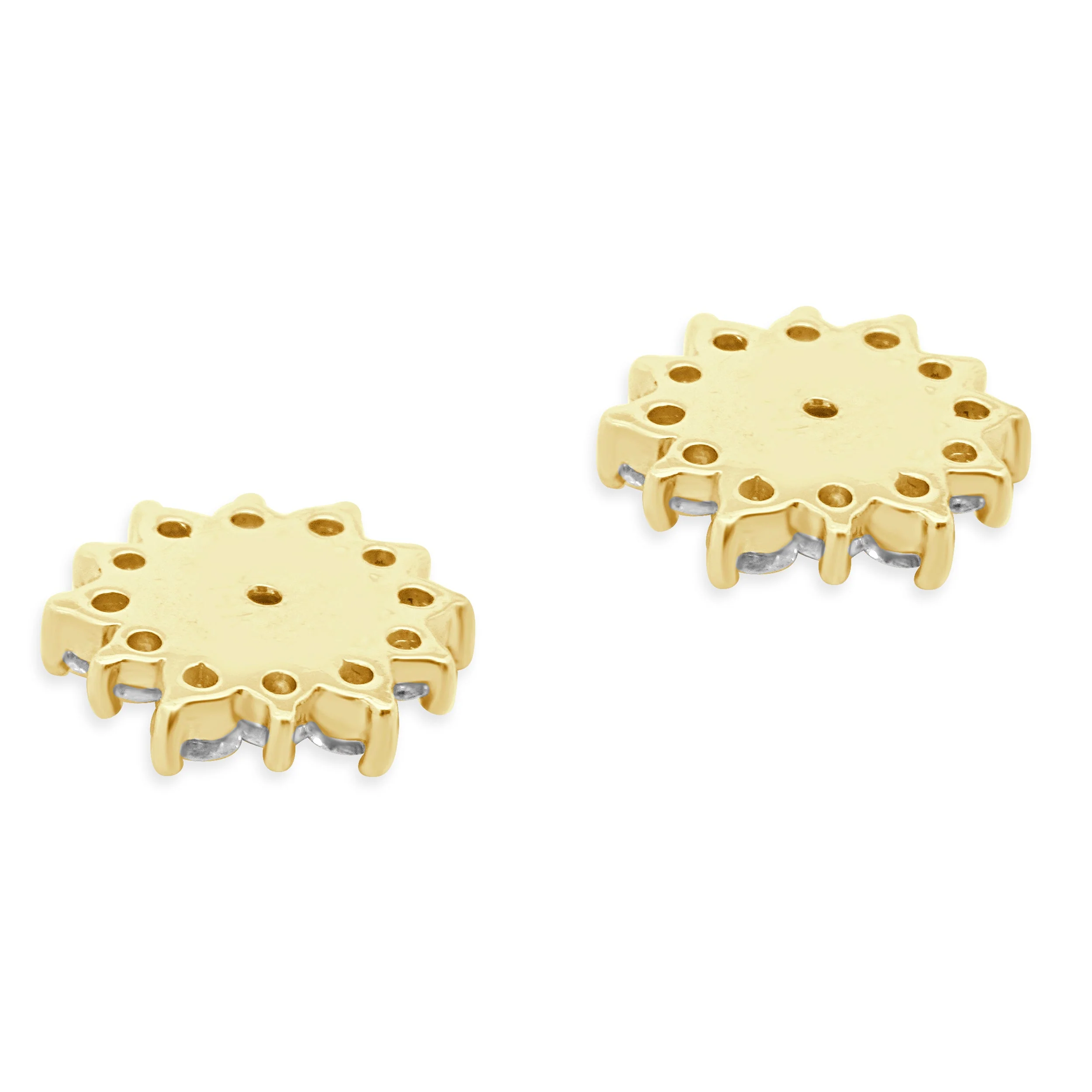14K Yellow Gold and Prong Set Round Diamond Earring Jackets - Image 4
