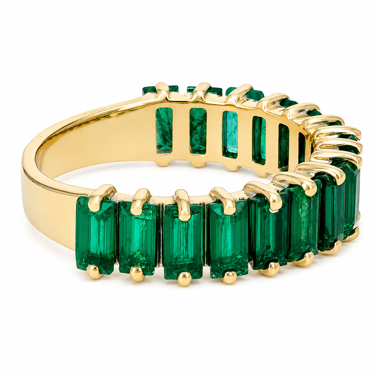 14K Yellow Gold Baguette Emerald Ring - Image 2