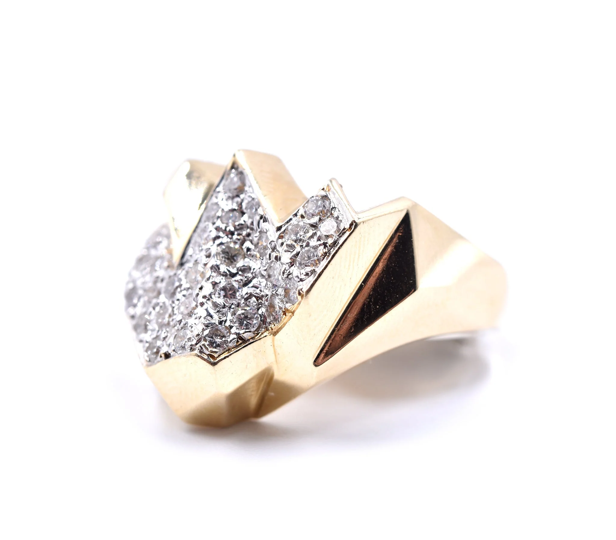 14k Yellow Gold Diamond Fashion Ring - Image 3