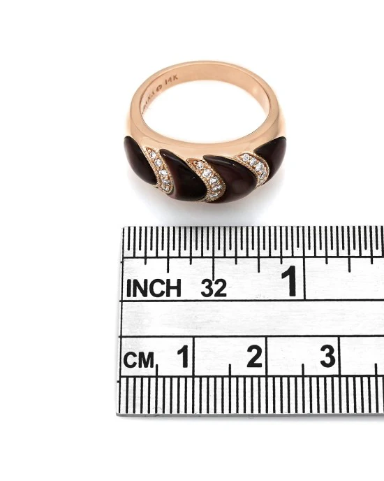 14kr Kabana Brown Mother of Pearl Round Dia Ring - Image 3