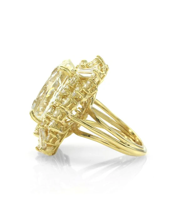 16.34ct Fancy Sapphire & 3.00ctw Diamond Cluster Halo Ring in 18K Yellow Gold - Image 4