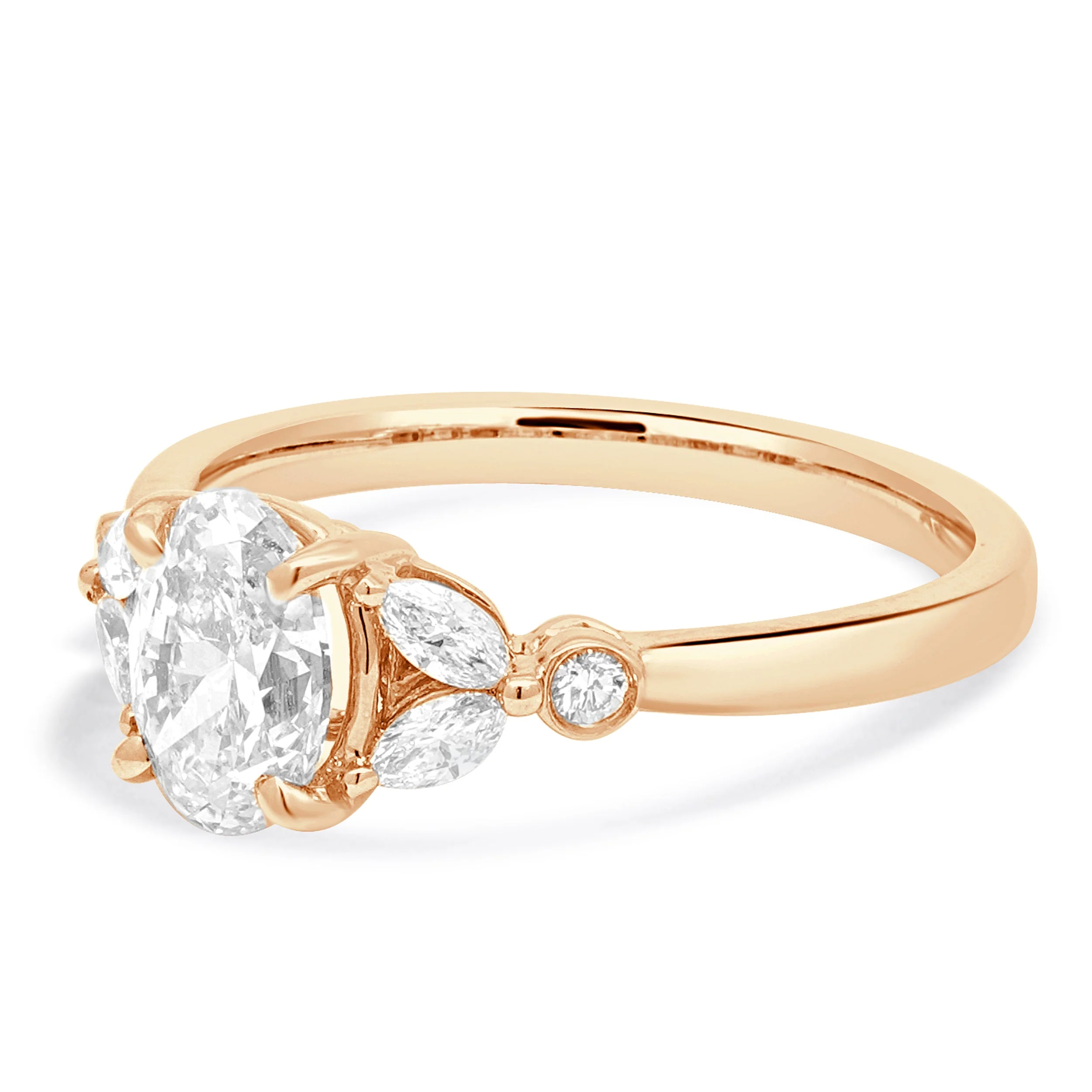 18 Karat Rose Gold Oval Diamond Engagement Ring - Image 2