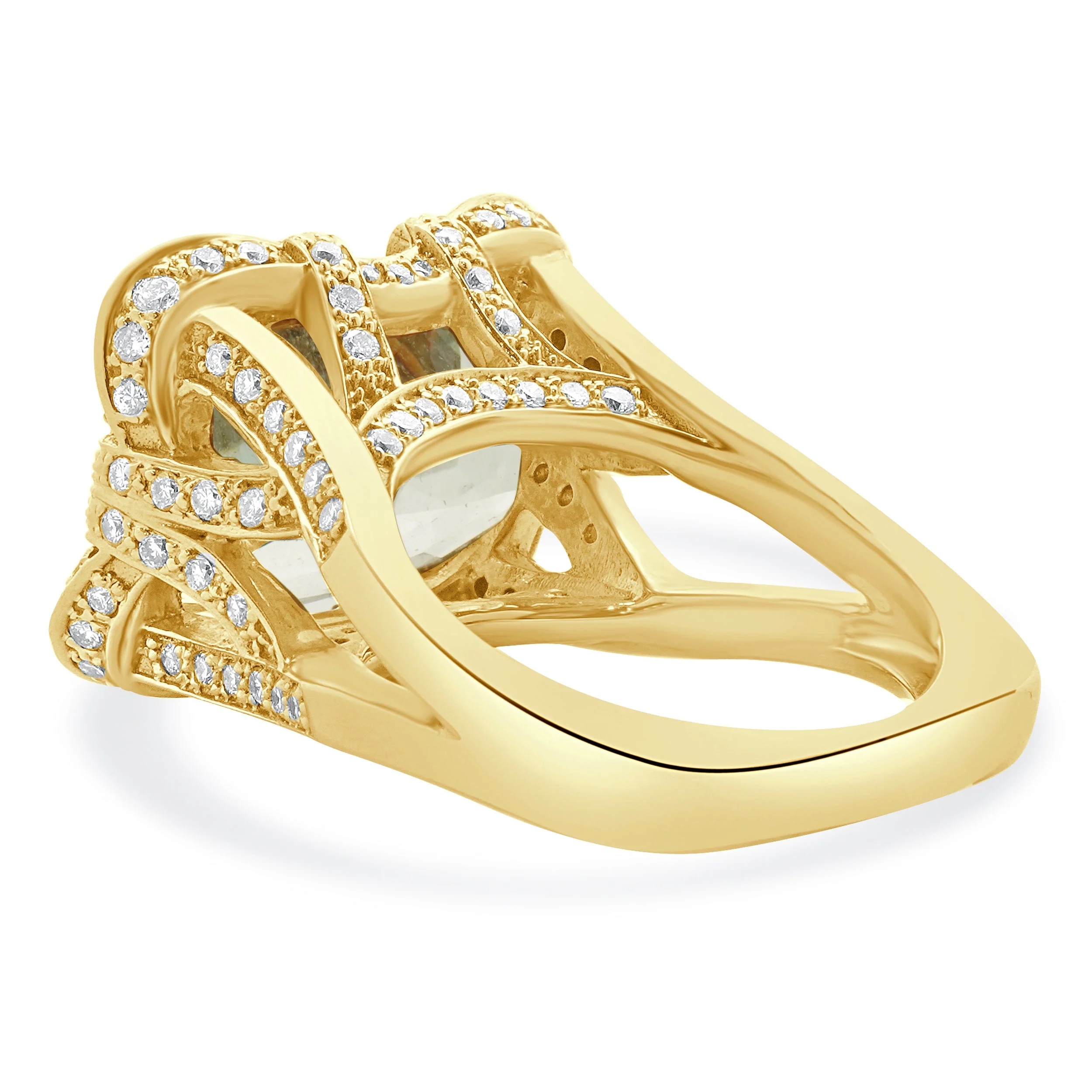 18 Karat Rose Gold Prasiolite and Diamond Ring - Image 3