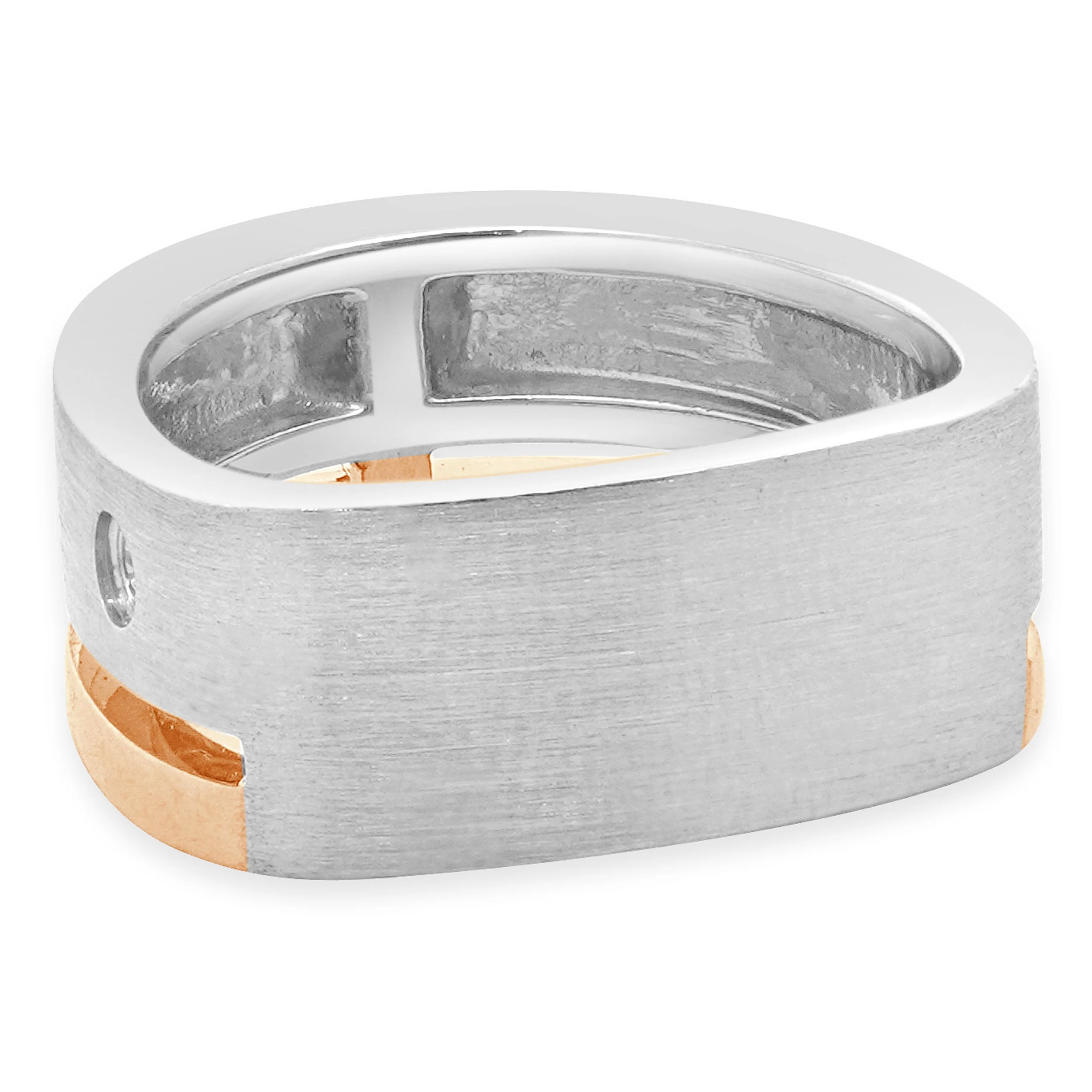 18 Karat Two Tone Interlude Trillion Cut Diamond Wedding Band - Image 4