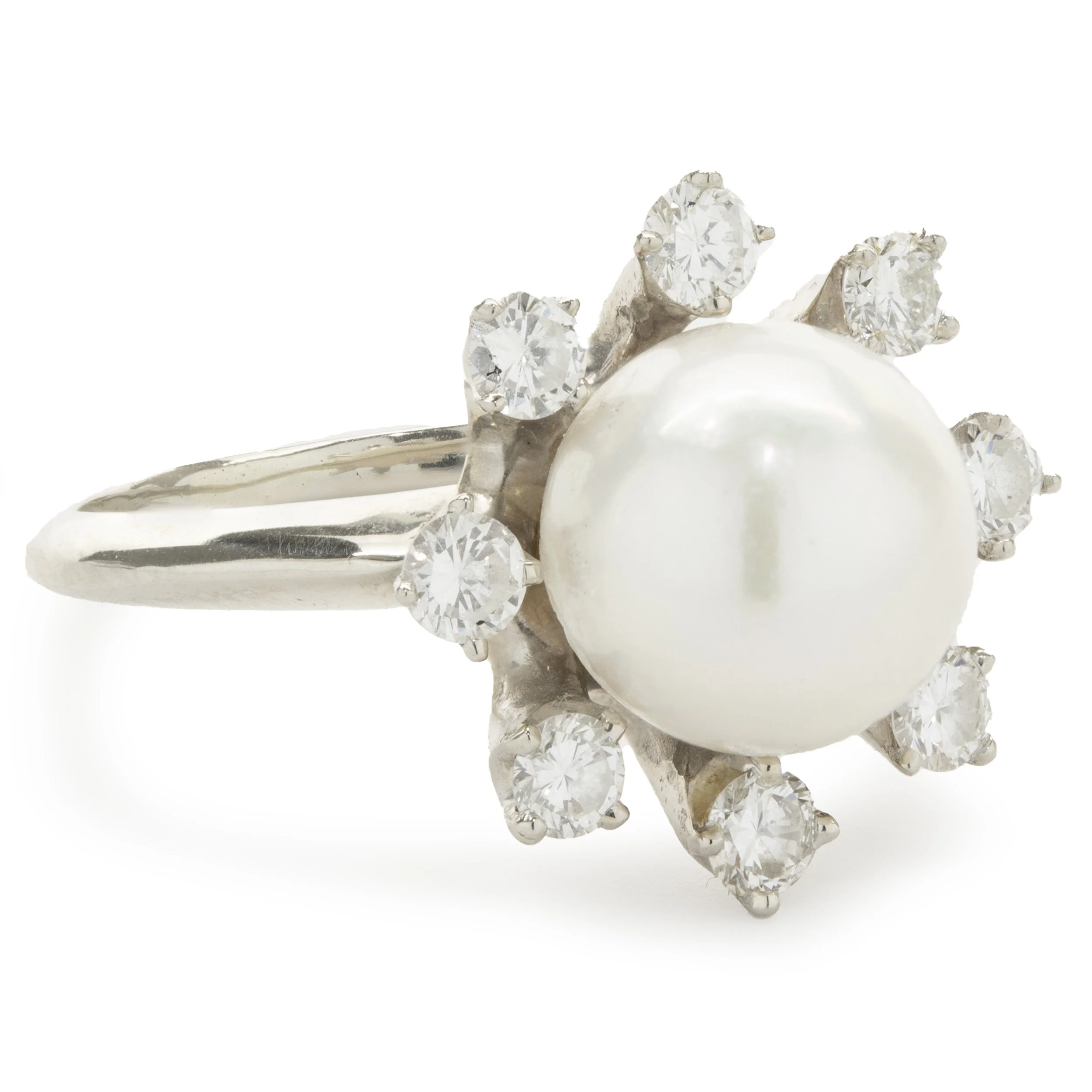 18 Karat White Gold Akoya Pearl and Diamond - Image 2