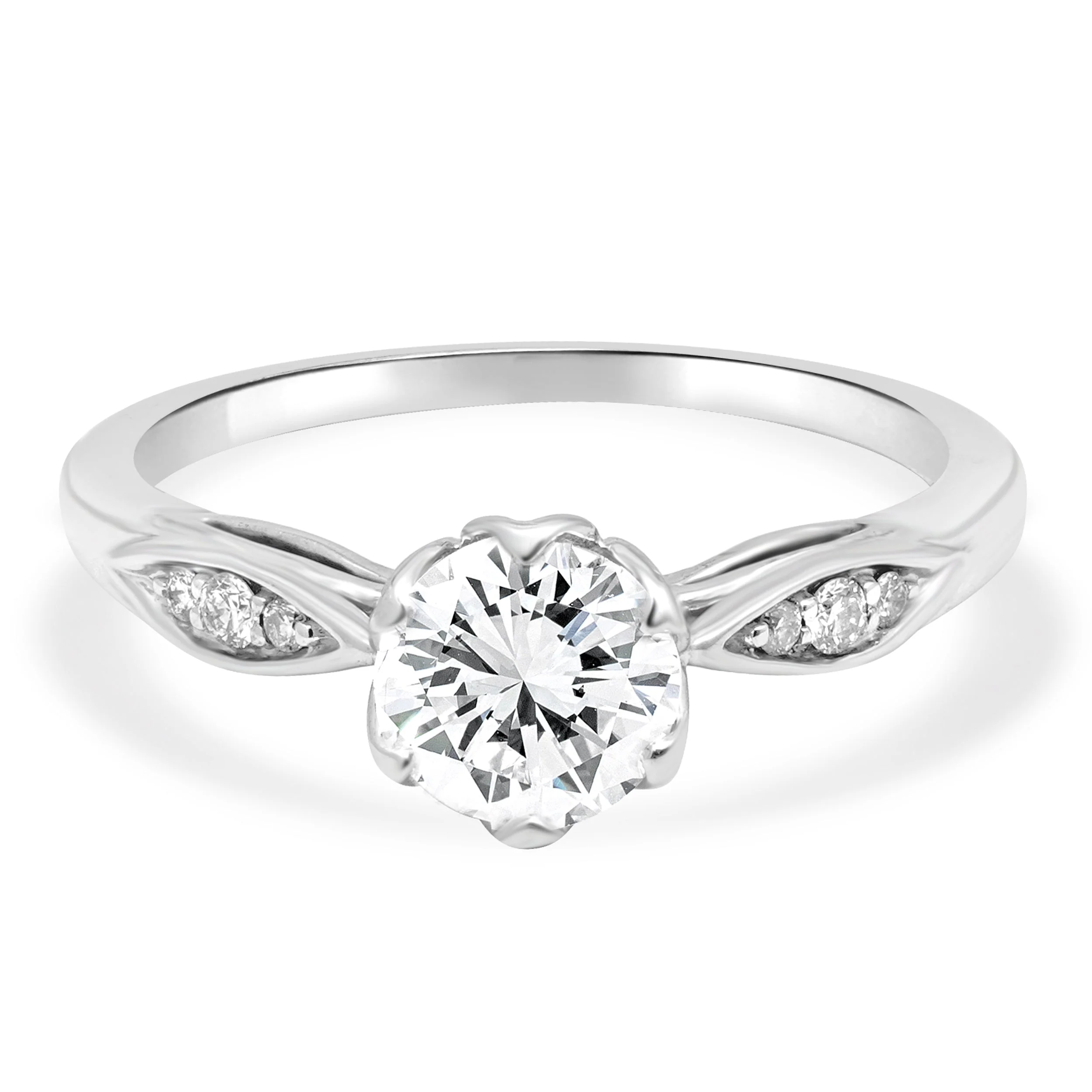 18 Karat White Gold and GIA Certified Round Brilliant Cut Diamond Engagement Ring