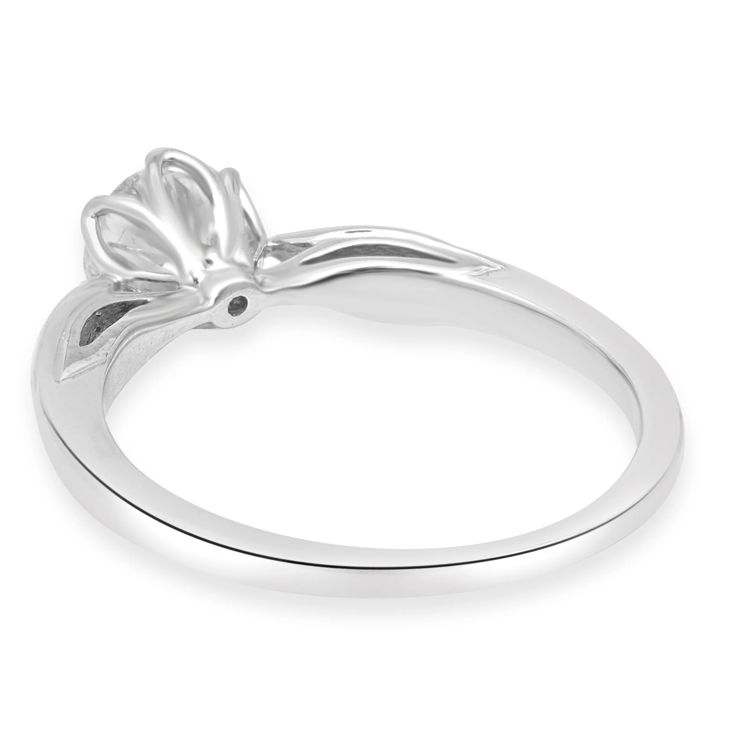 18 Karat White Gold and GIA Certified Round Brilliant Cut Diamond Engagement Ring - Image 4