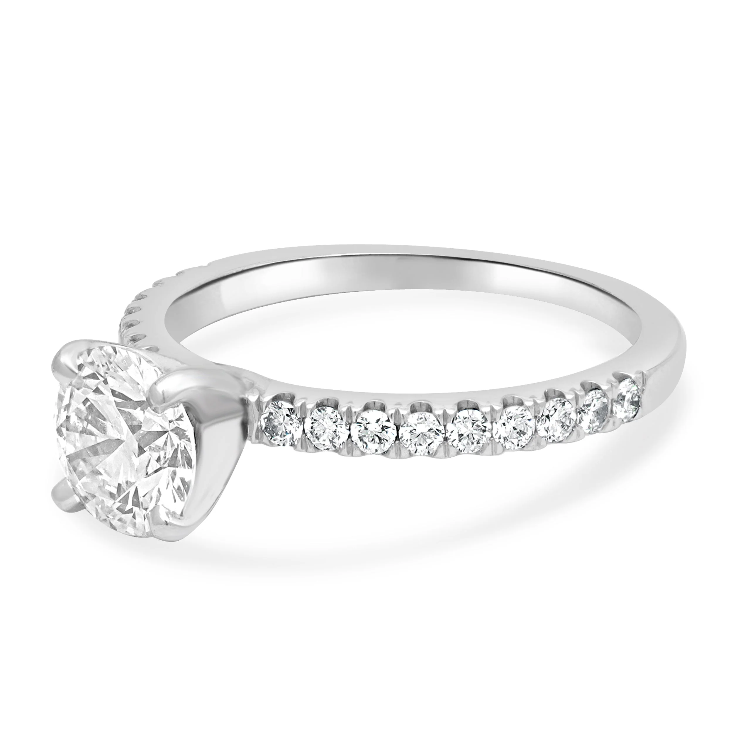 18 Karat White Gold and Platinum GIA Certified Round Brilliant Cut Diamond Engagement Ring - Image 2