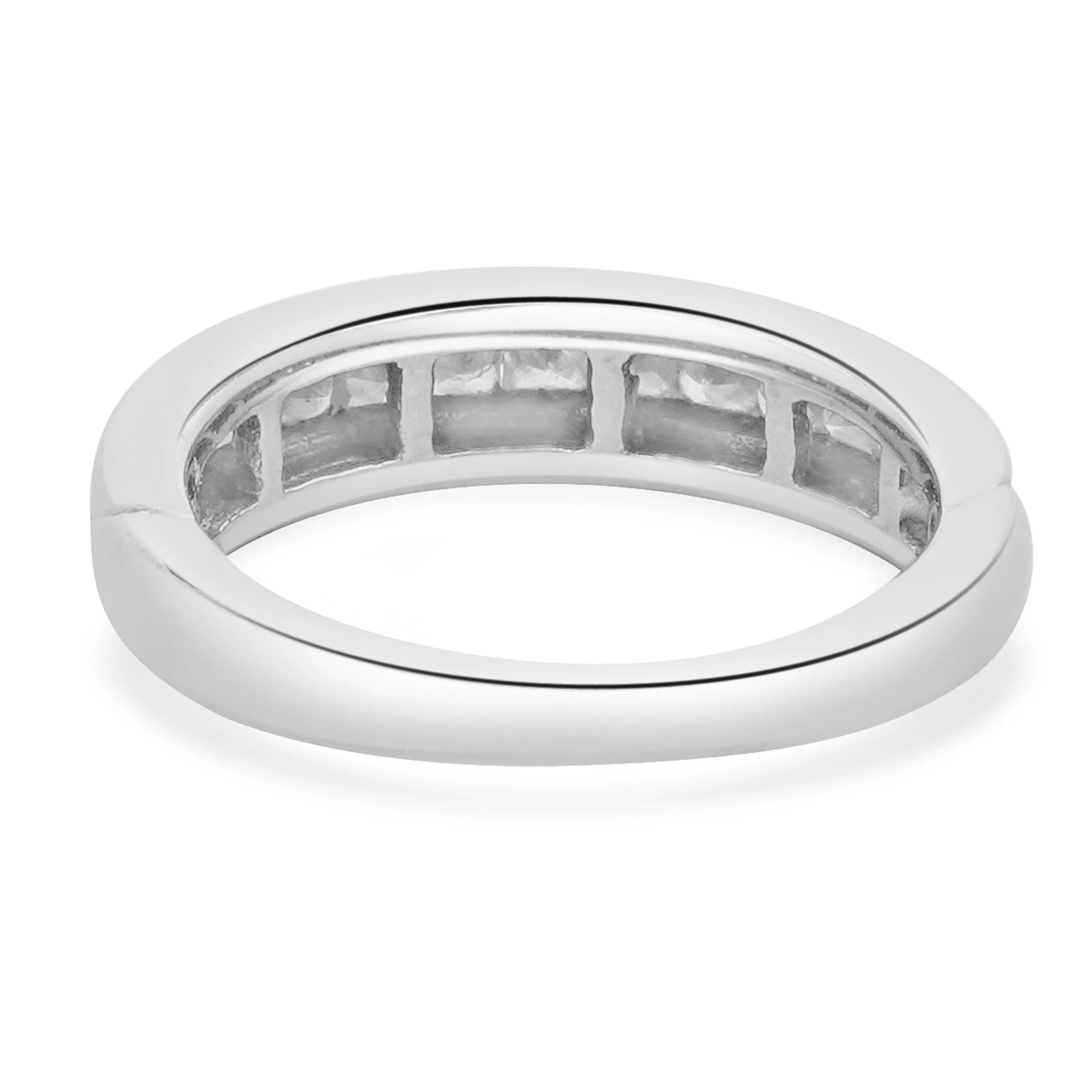 18 Karat White Gold Channel Set Princess Cut Diamond Band - Image 3
