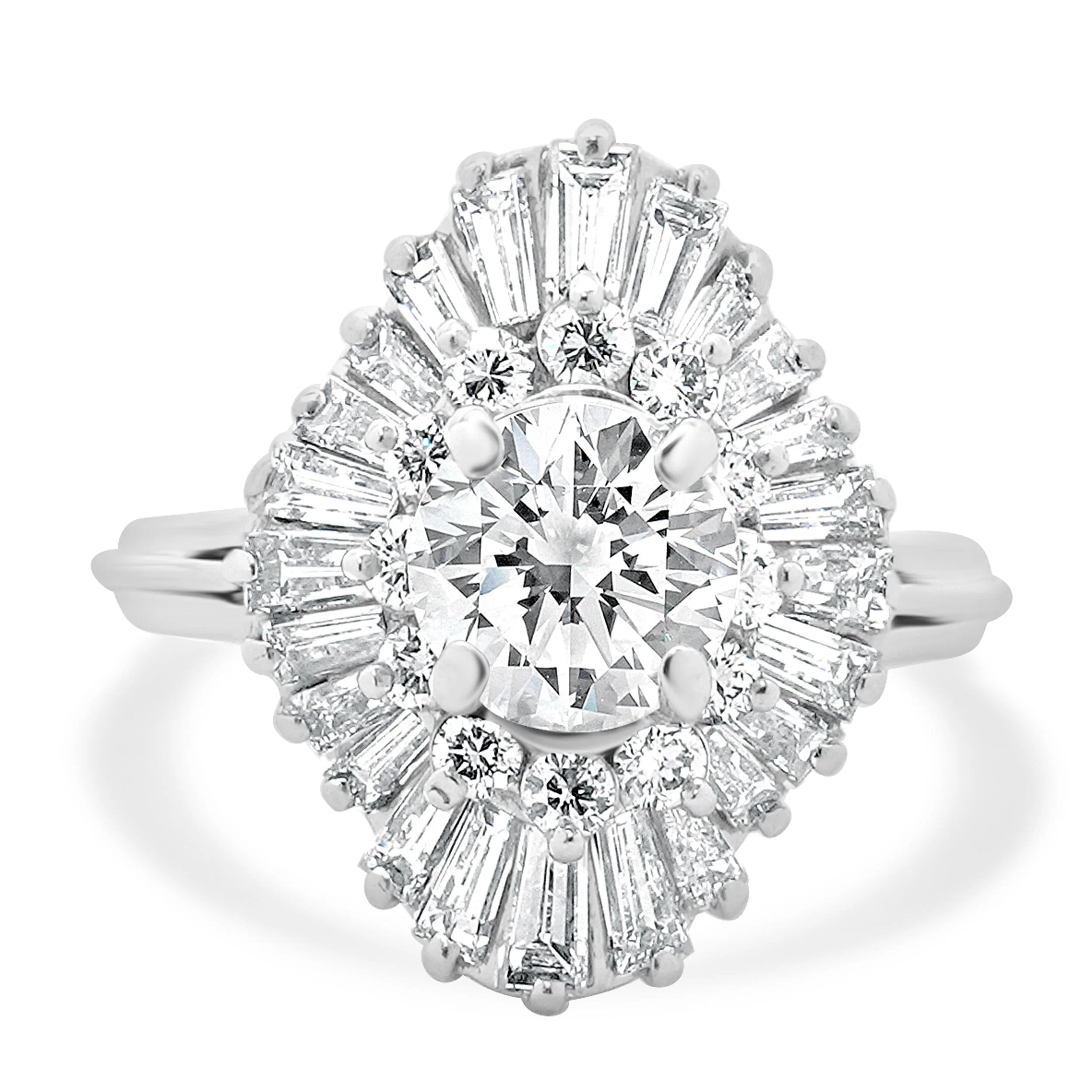18 Karat White Gold Diamond Ballerina Ring