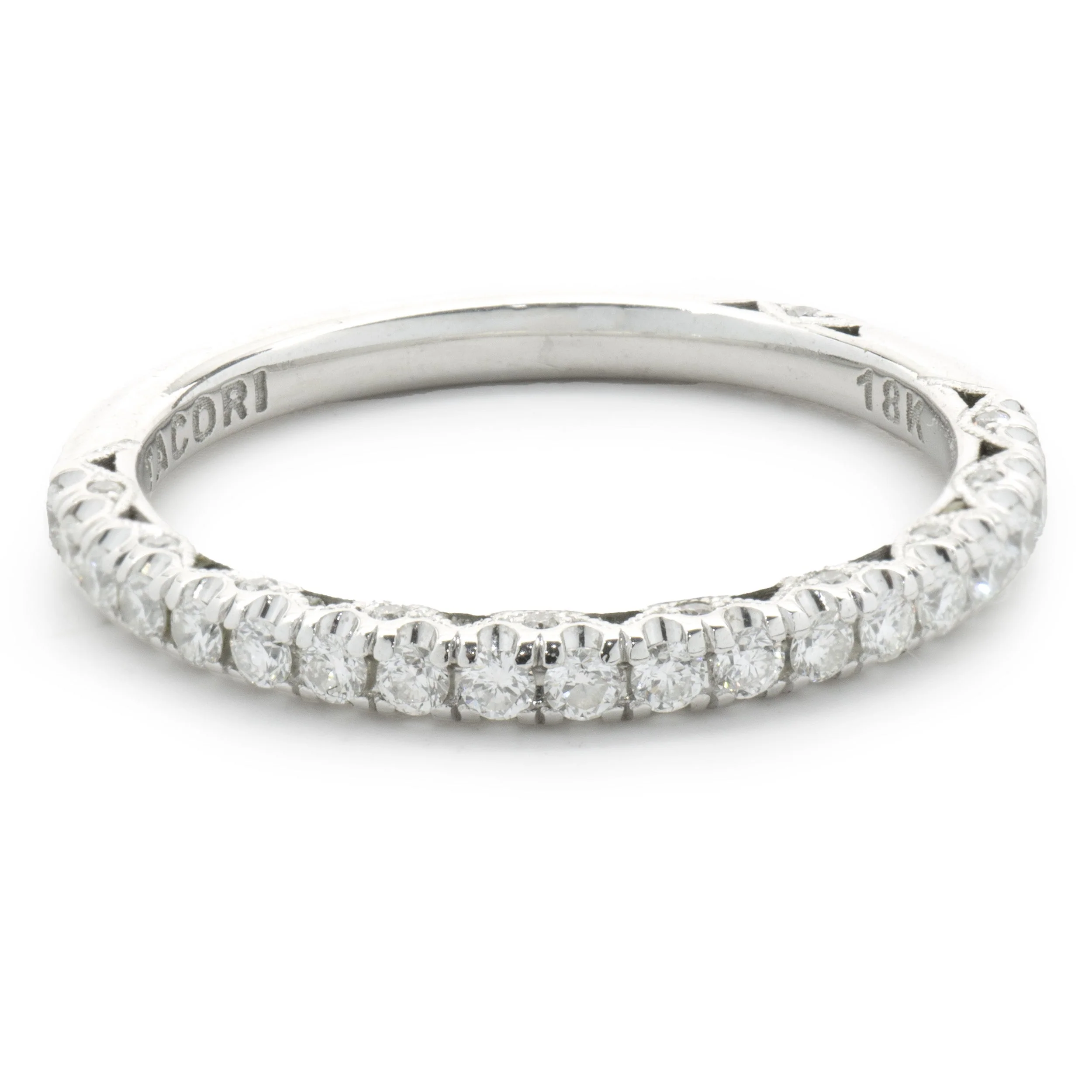 18 Karat White Gold Diamond Band