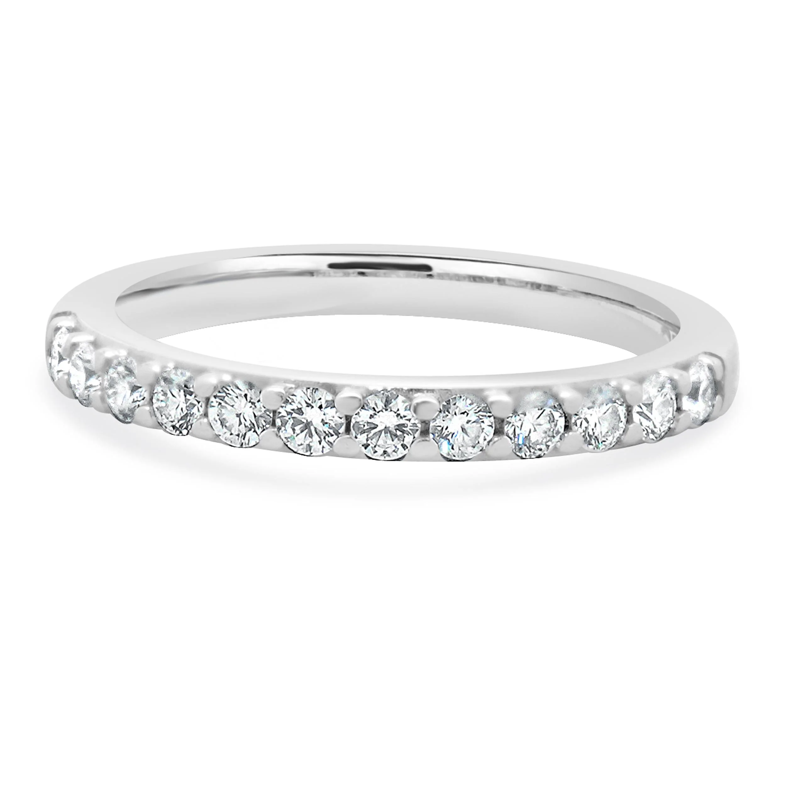 18 Karat White Gold Diamond Band