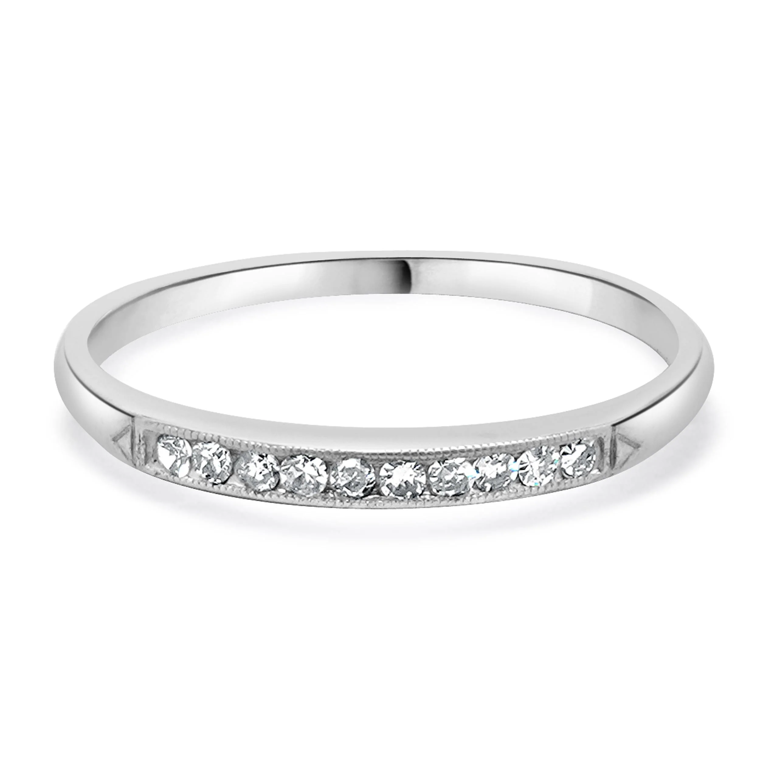 18 Karat White Gold Diamond Band