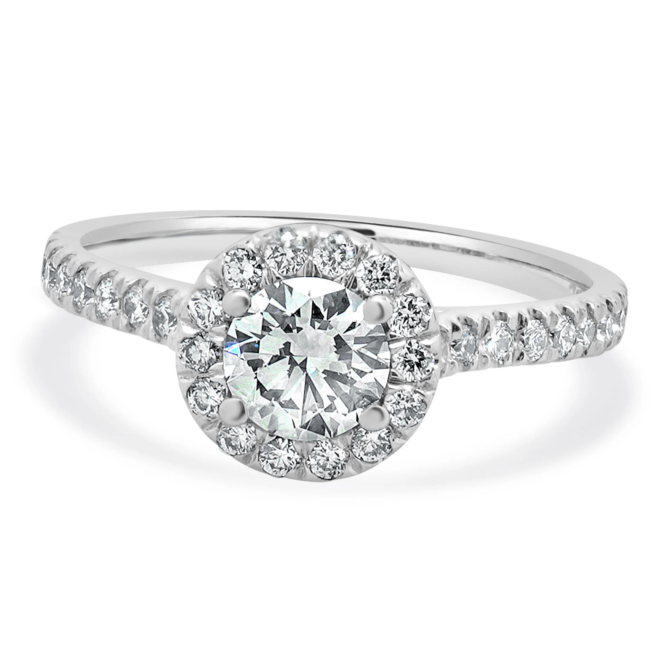 18 Karat White Gold Diamond Engagement Ring