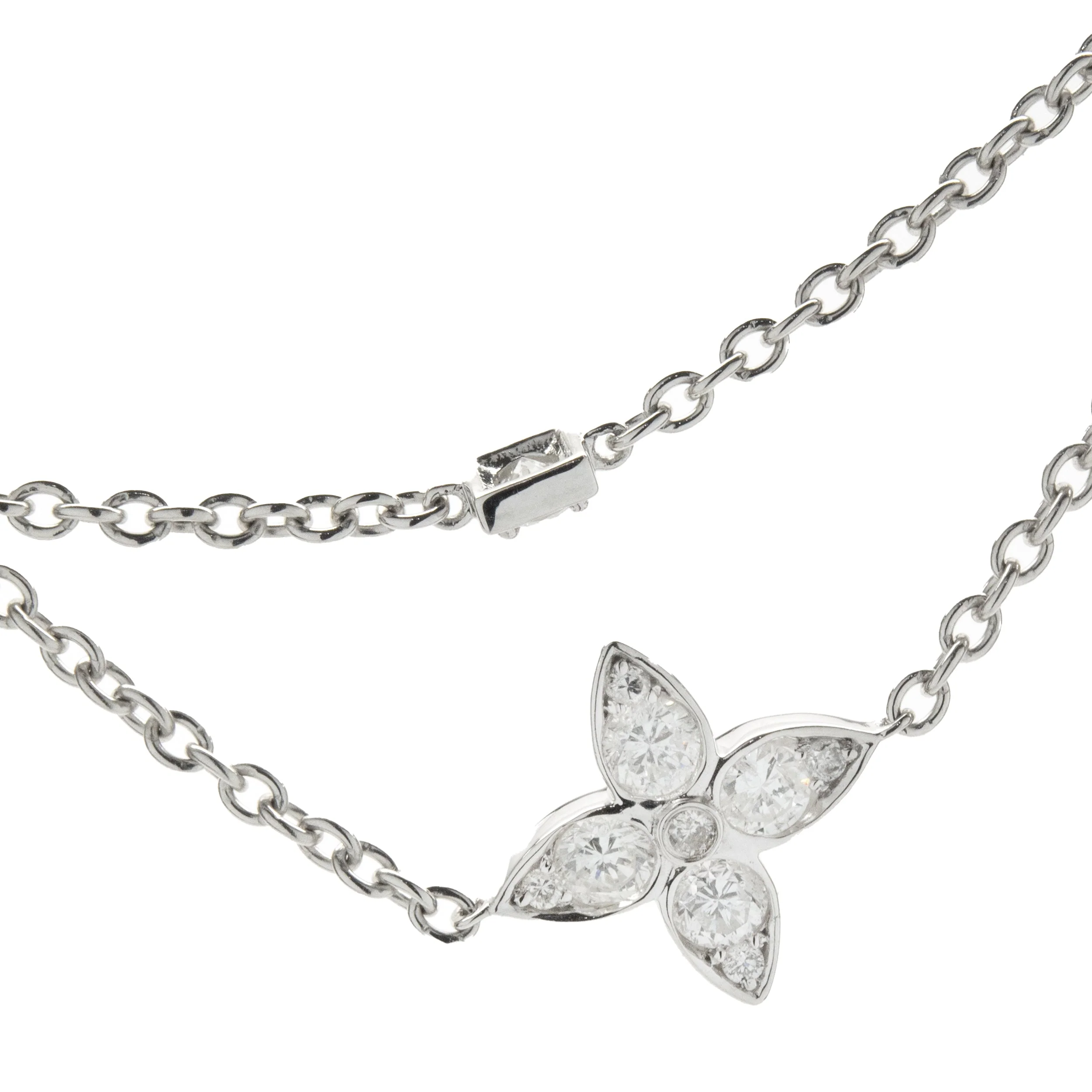 18 Karat White Gold Floral Diamonds By The Yard Necklace - Image 2