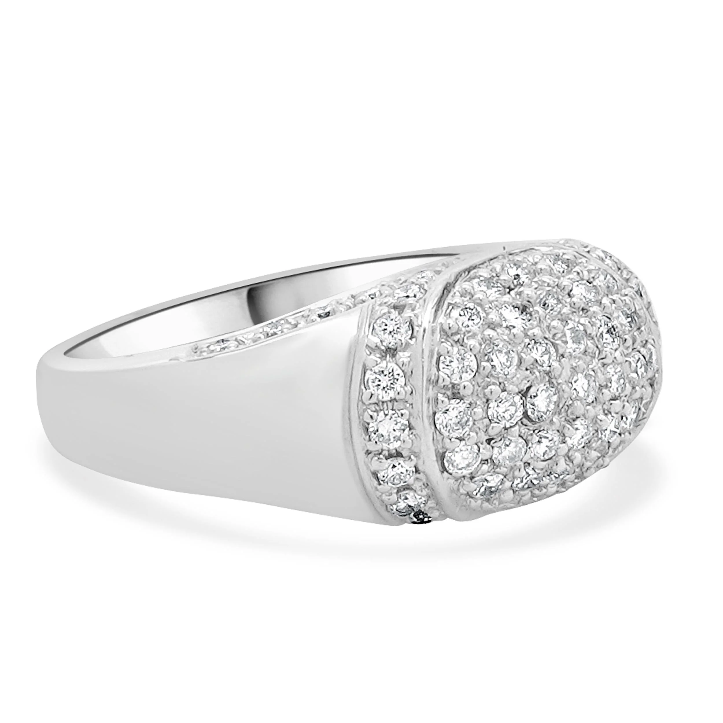 18 Karat White Gold Pave Diamond Dome Ring - Image 3
