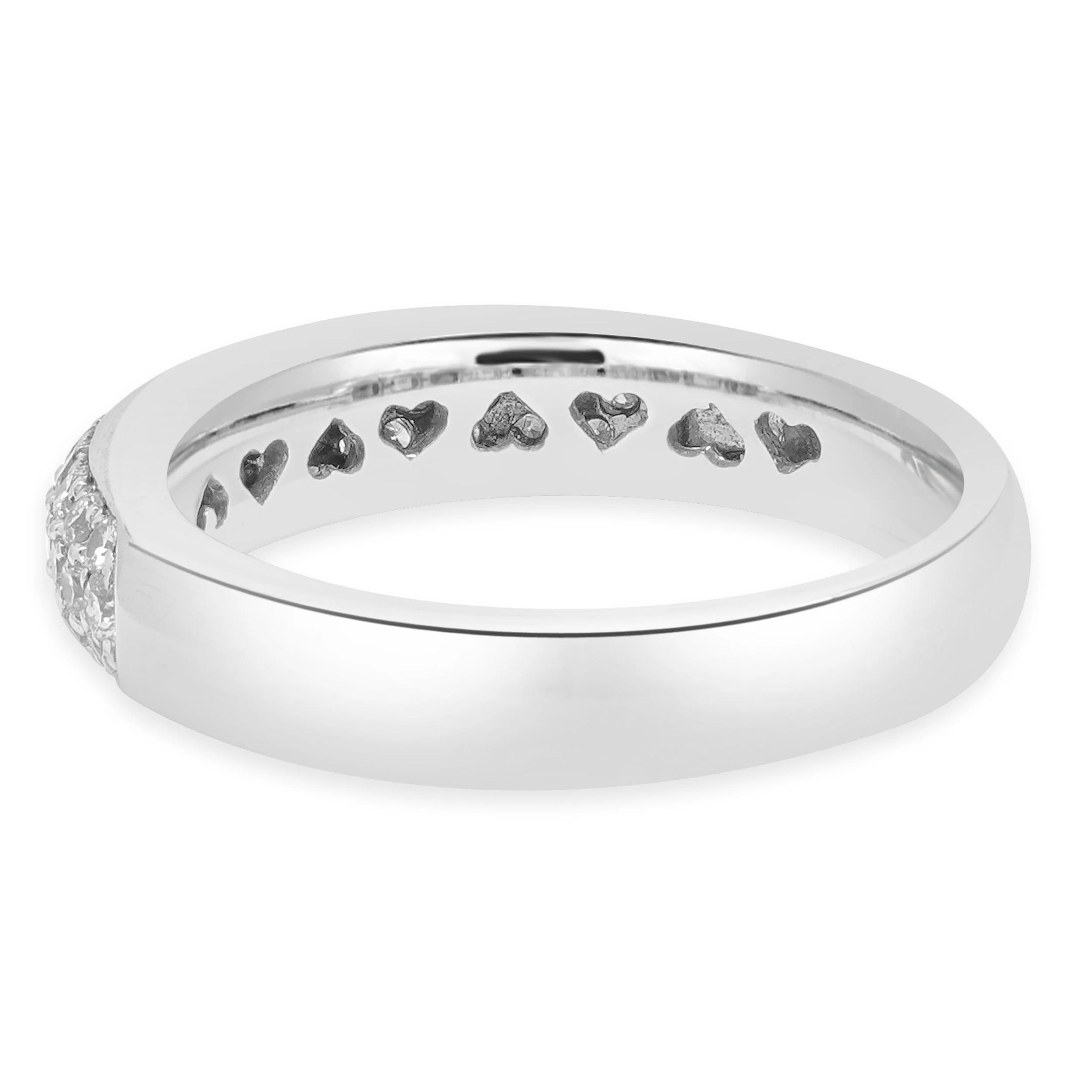 18 Karat White Gold Pave Diamond Three Row Band - Image 3